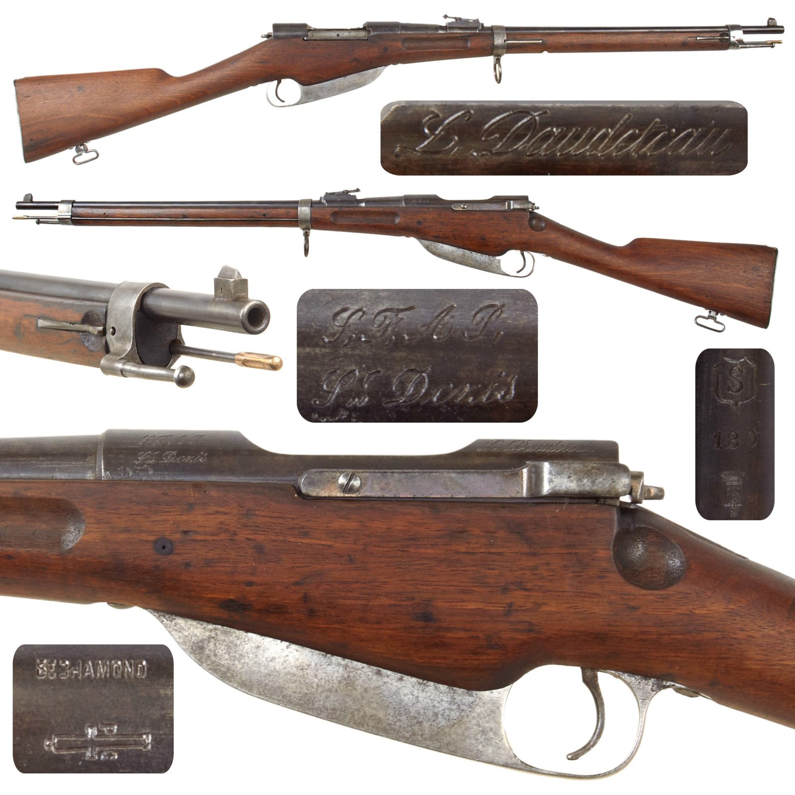 Original French Experimental Model 1895 Daudeteau Series S Indochina Trials Carbine Serial 180 - Missing Bolt Assembly