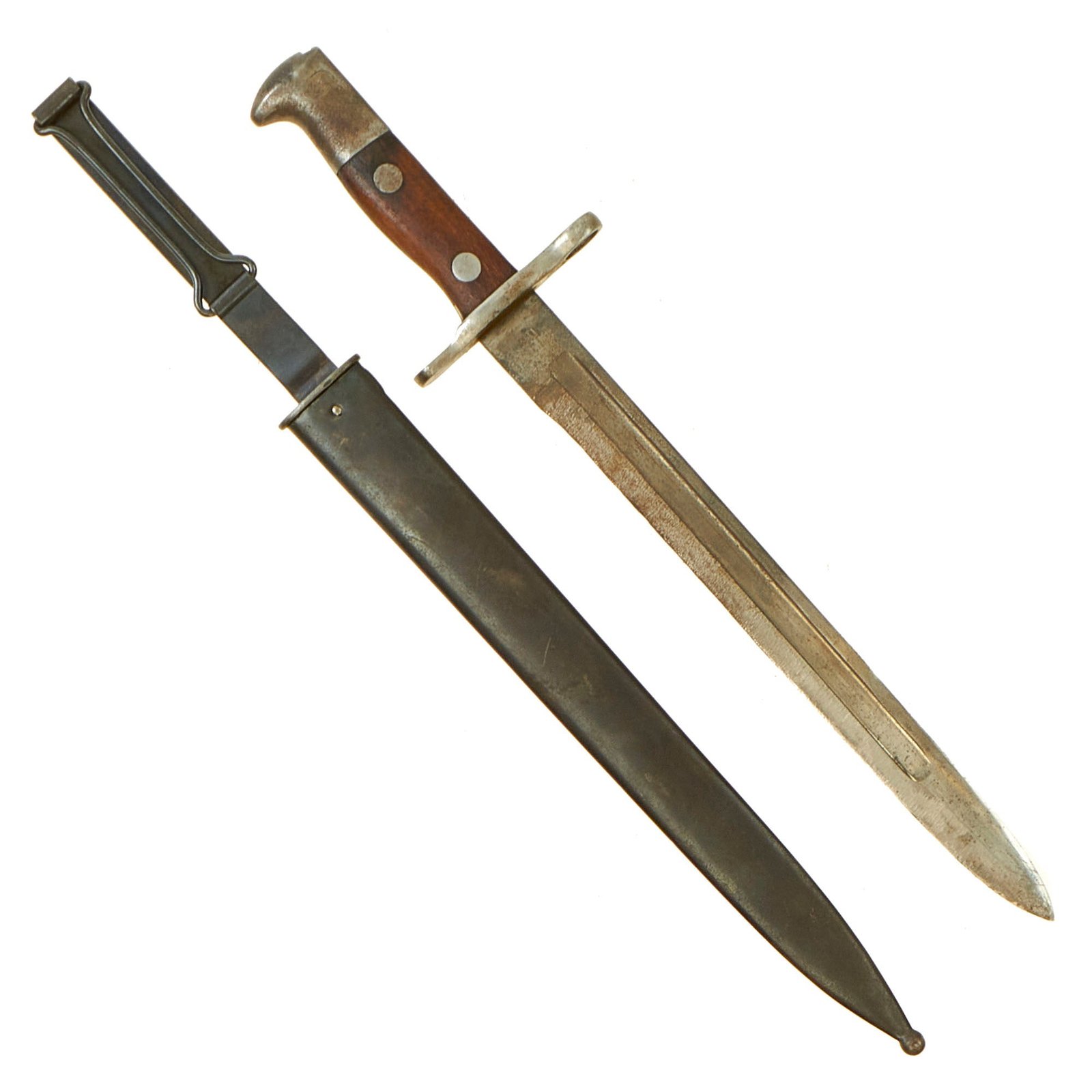 Buy Original U.S. Philippine - American War Model 1892 Krag Rifle Bayonet and 2nd Pattern Scabbard - Dated 1899 | Original Firearms Antique For Sale