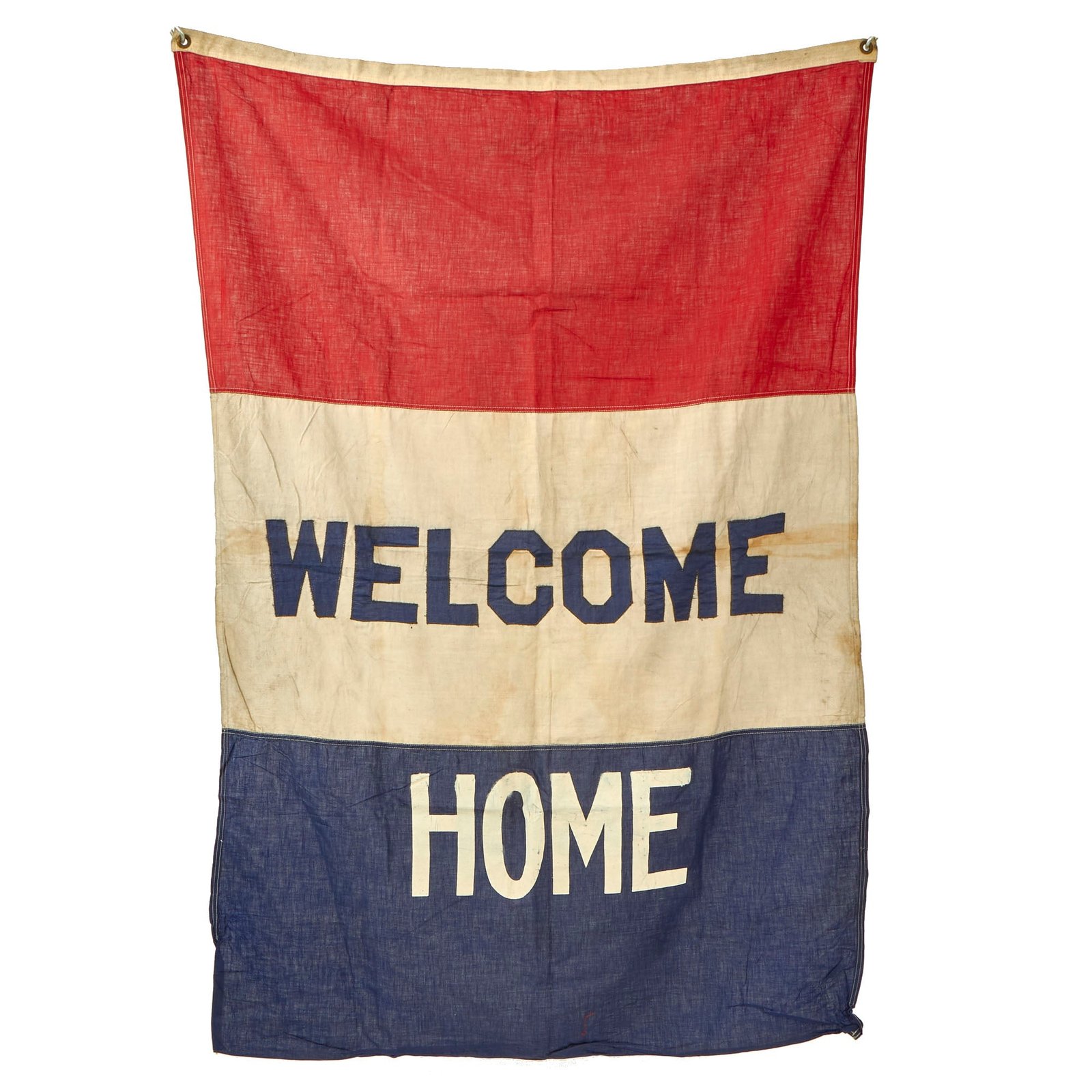 Buy Original U.S. WWII Era “Welcome Home” Red, White & Blue Message Flag - 51” x 35” | Original Firearms Antique For Sale