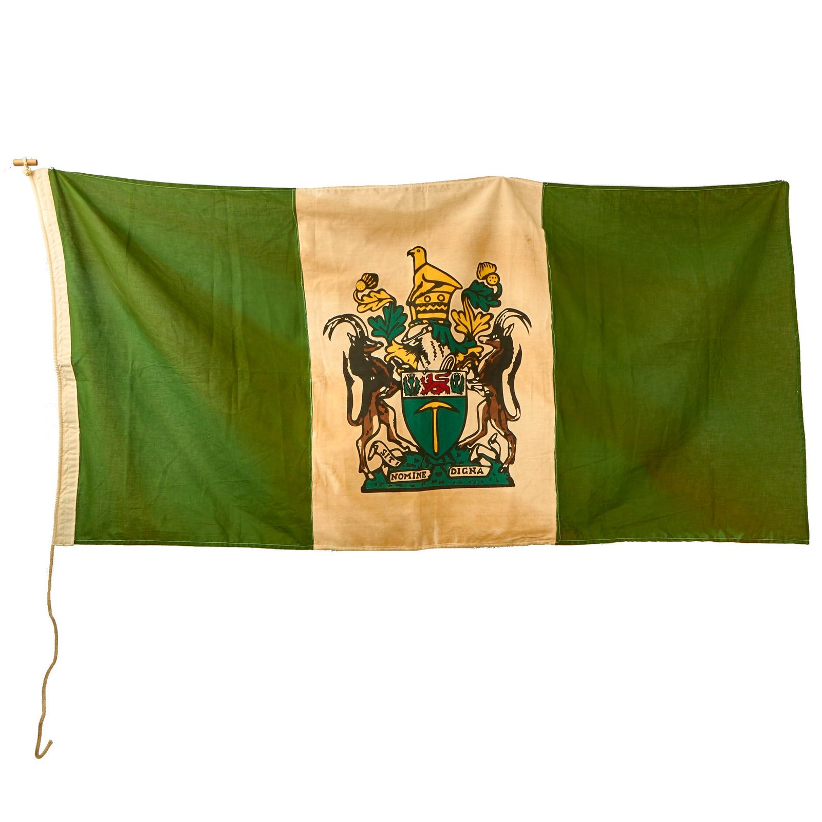 Buy Original Rhodesian Bush War Era “The Green and White” Flag of Rhodesia - 68 ½” x 34” | Original Firearms Antique For Sale
