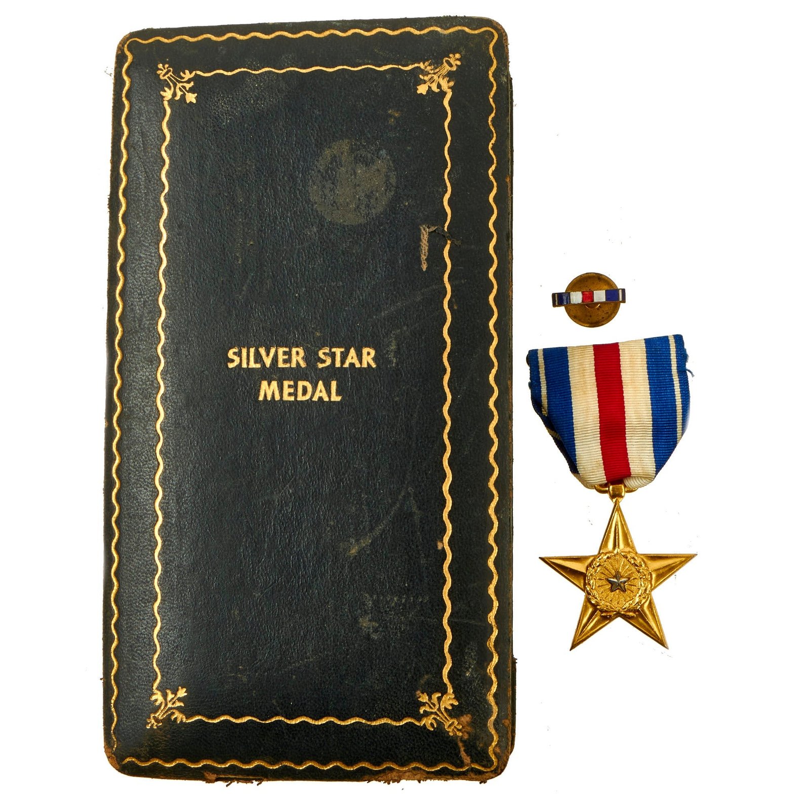 Buy Original U.S. WWII Silver Star Medal and Lapel Device Set With Presentation Case | Original Firearms Antique For Sale