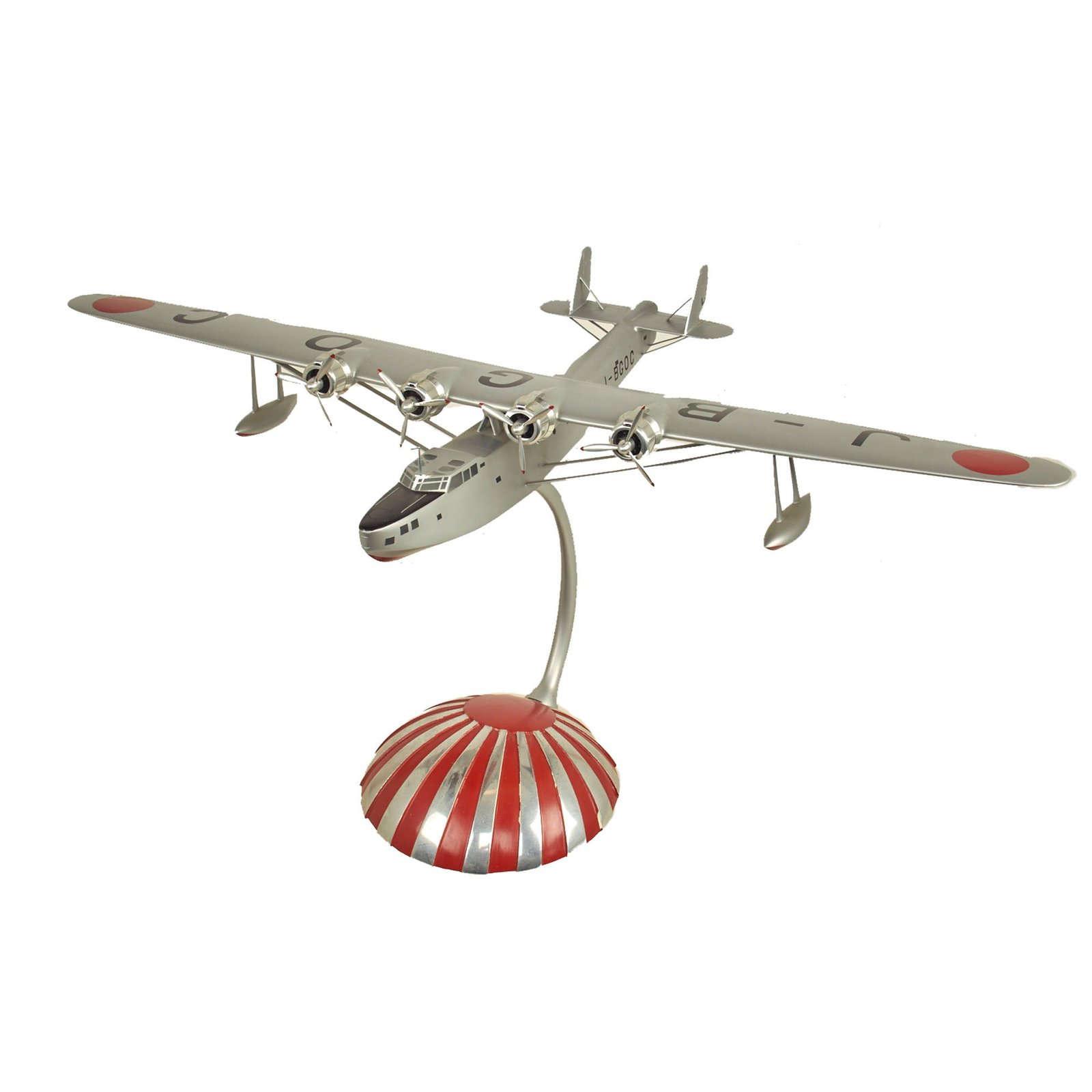 Buy Original Japanese Pre-WWII Imperial Japanese Navy Contemporary Model of the Kawanishi H6K Flying Boat on Rising Sun Base | Original Firearms Antique For Sale