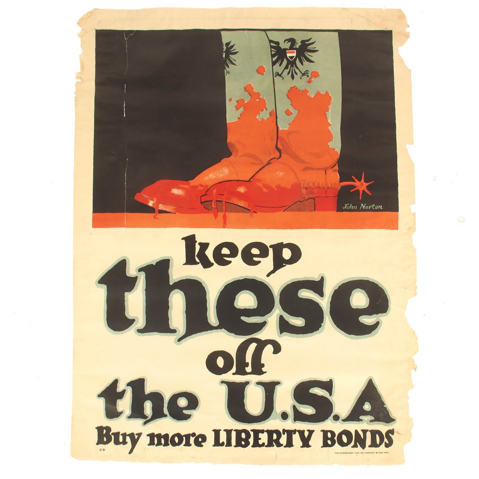 Buy Original U.S. WWI Liberty Bonds "Keep these off the U.S.A." Propaganda Poster By John Norton - 30 ¼" x 40" | Original Firearms Antique For Sale