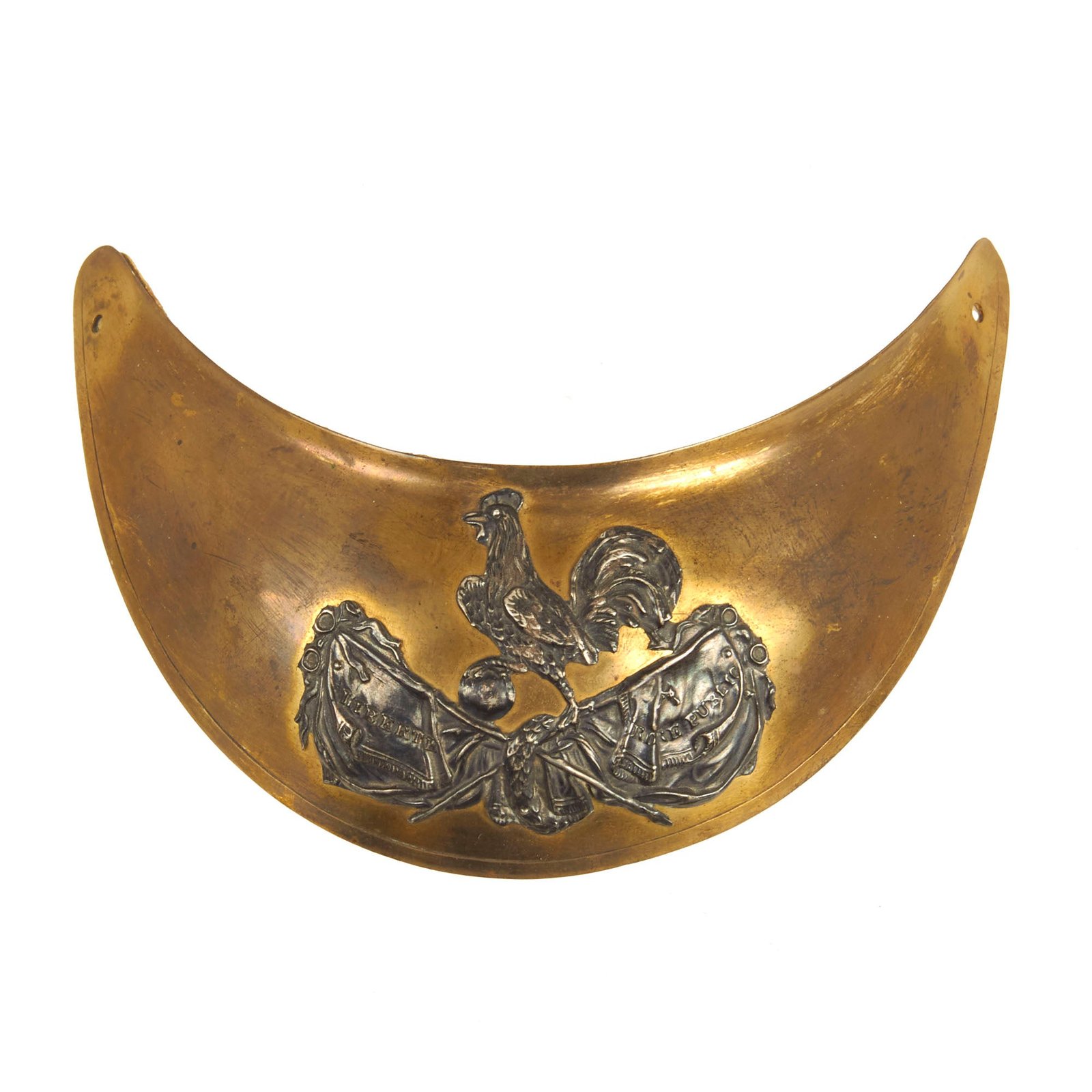 Buy Original French 2nd Empire Reserve / Gendarmerie Officers’ Liberté, Ordre Public Brass Gorget | Original Firearms Antique For Sale