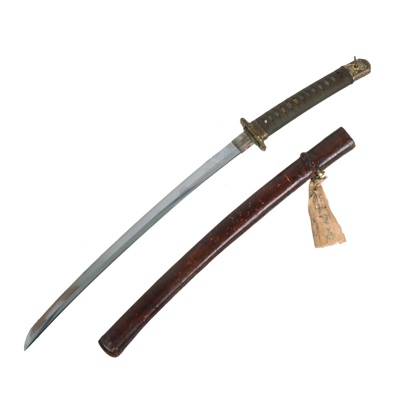 Buy Original Japanese WWII Type 98 Shin-Gunto Wakizashi Sword with Edo Period Handmade Blade by KANENORI, Capture Tag & Scabbard | Original Firearms Antique For Sale