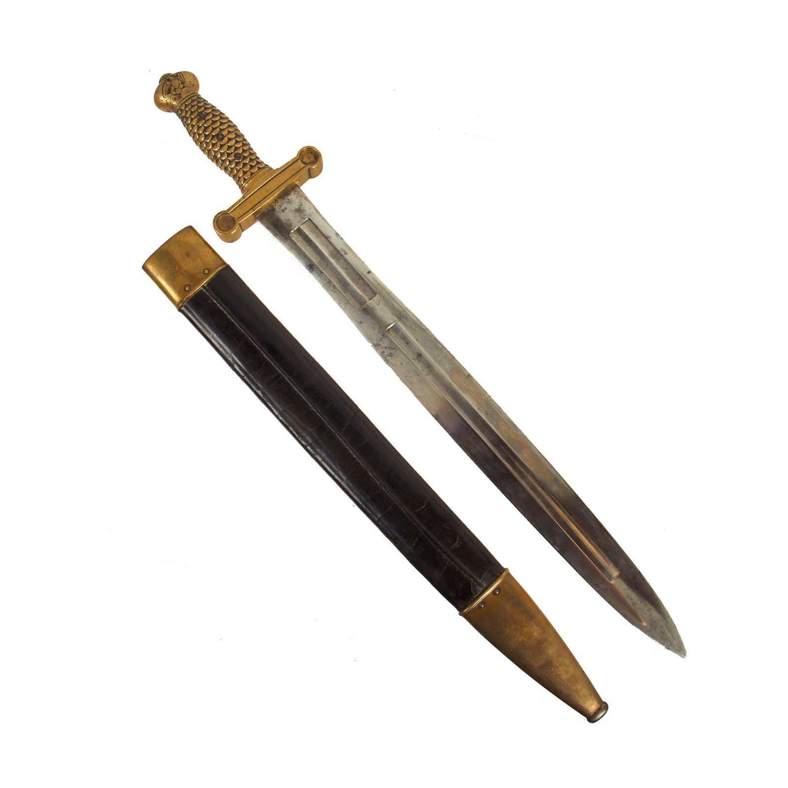 Buy Original U.S. Civil War Excellent Condition Ames Model 1832 Artillery Short Sword and Scabbard - Desirably Dated 1845 | Original Firearms Antique For Sale