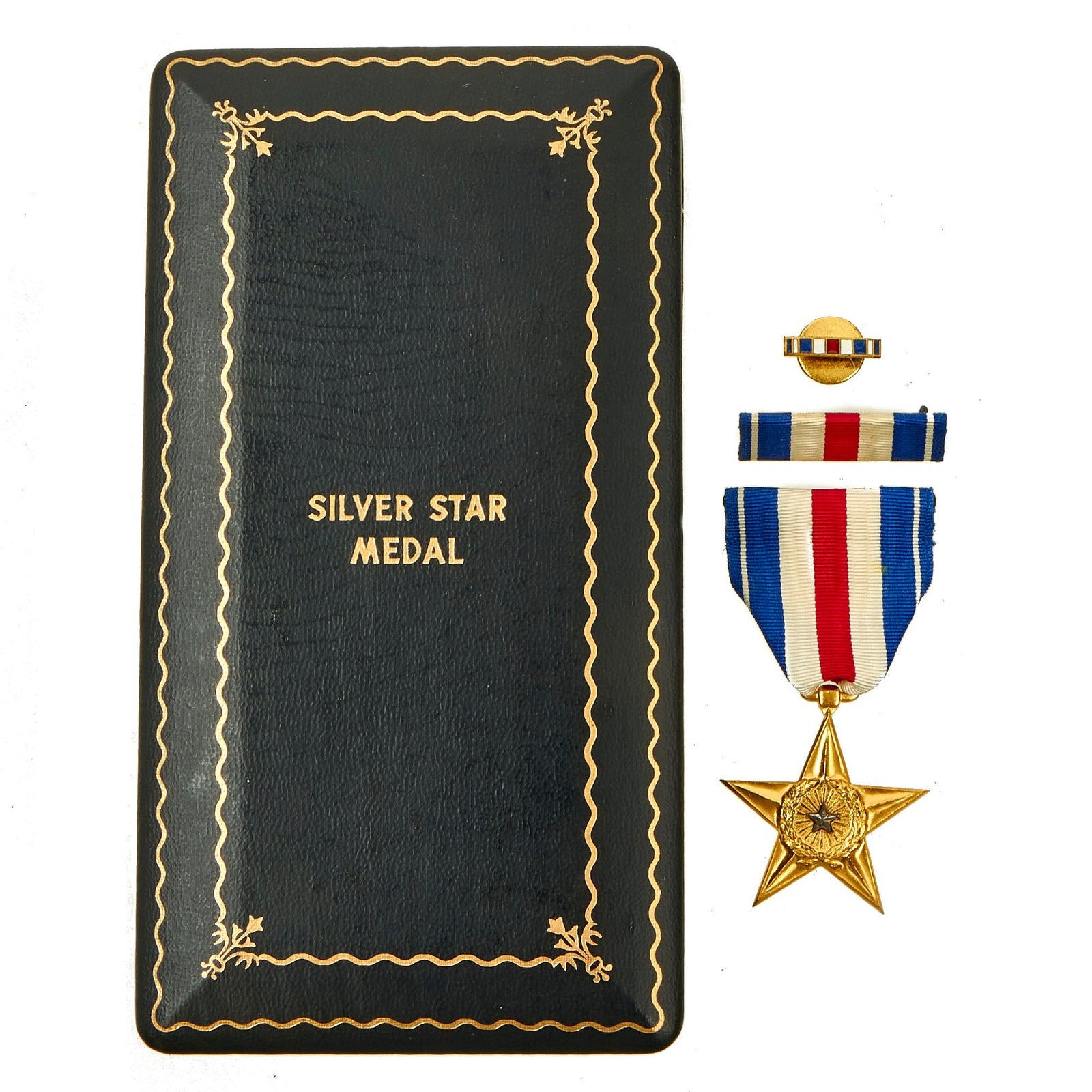 Buy Original U.S. WWII Excellent Condition Silver Star Set With Engraving Request Card - Complete Set | Original Firearms Antique For Sale