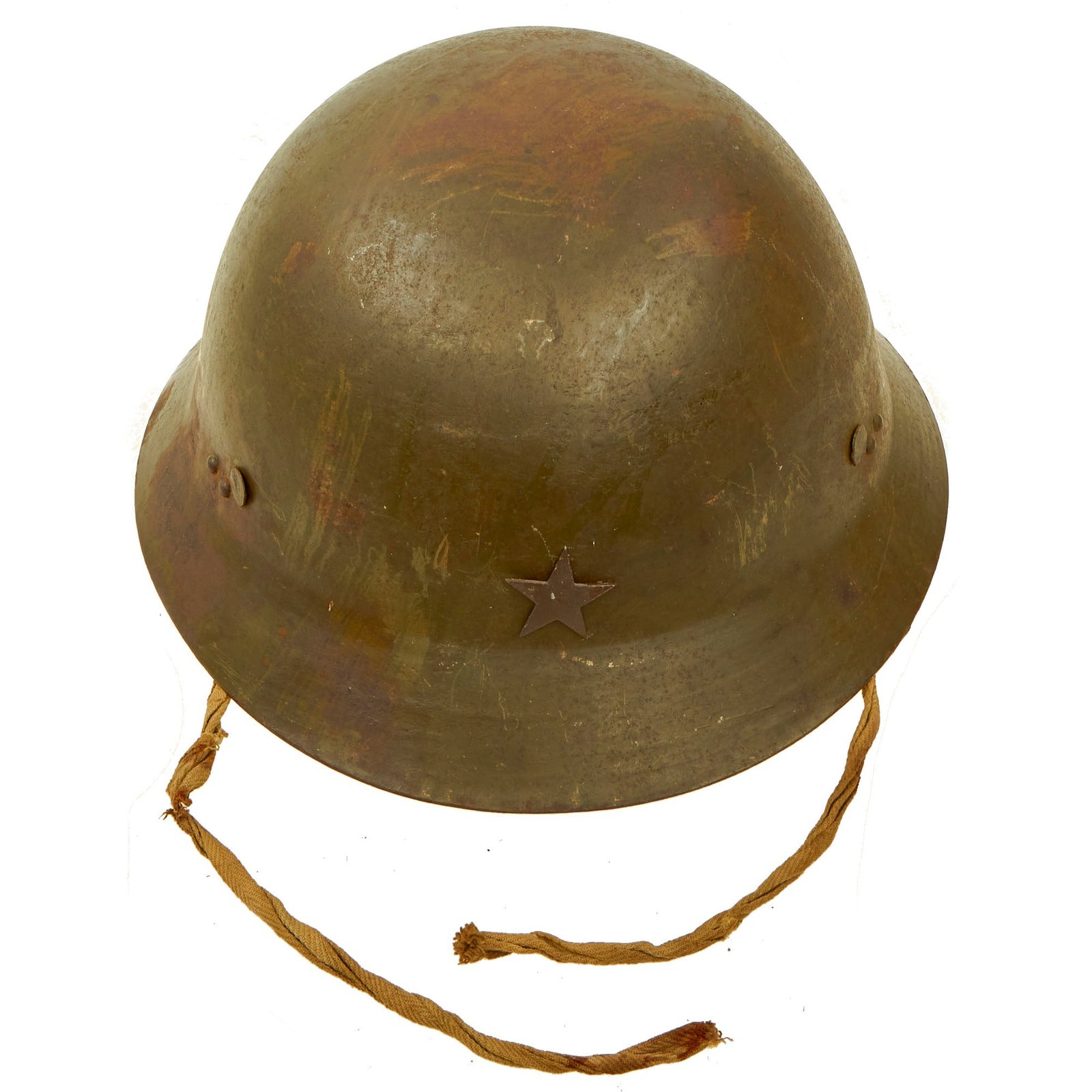 Buy Original Imperial Japanese Army WWII Type 90 Civil Defense Helmet With Army Star - Complete | Original Firearms Antique For Sale