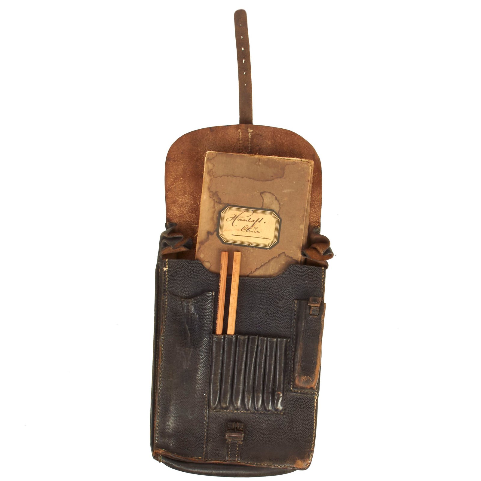 Buy Original German WWII Melde Kartentasche M35 Map/Dispatch Leather Case With Original Contents | Original Firearms Antique For Sale