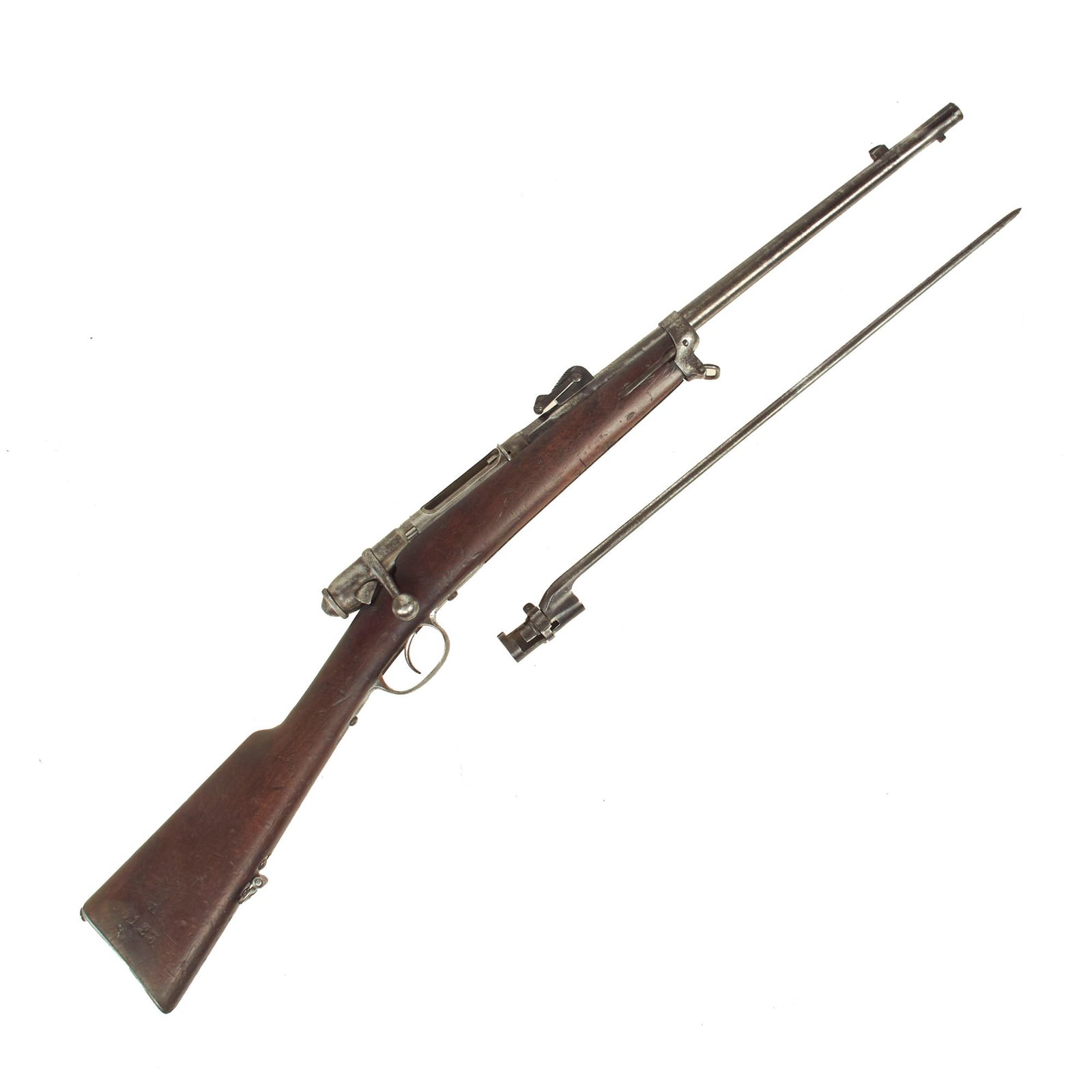 Buy Original Italian Vetterli M1870 Carbine by Torino Serial A 4123 with Socket Bayonet - dated 1877 | Original Firearms Antique For Sale