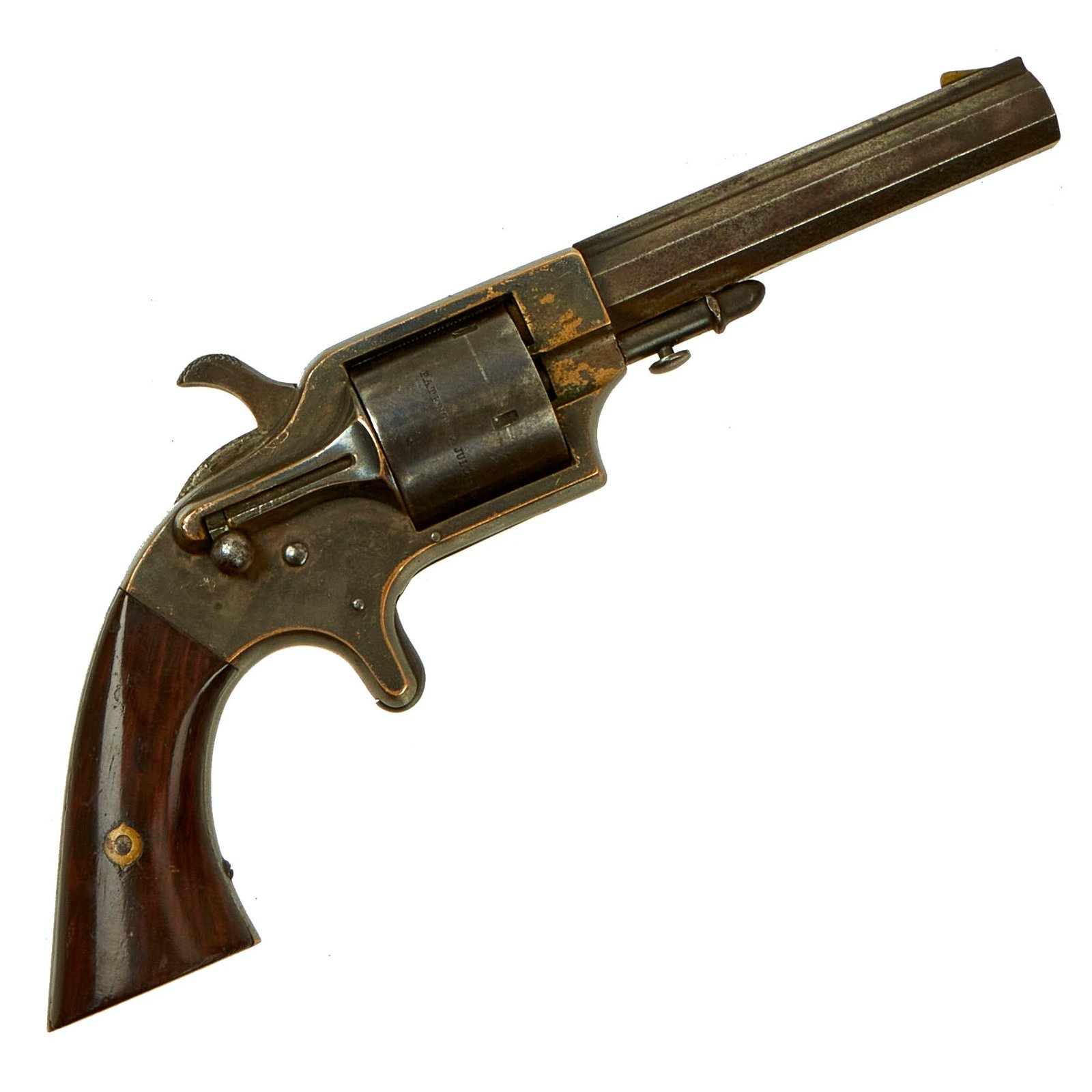 Buy Original U.S. Civil War Era Merwin & Bray Brass Frame Pocket Revolver in .30 Cupfire - Serial 5774 | Original Firearms Antique For Sale
