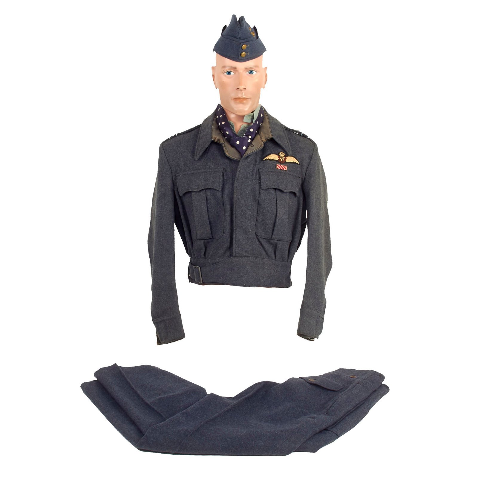 Buy Original WWII British Royal Air Force Pilot’s Uniform Grouping Attributed to Flight Lieutenant C.C. Young- Air Force Cross Recipient | Original Firearms Antique For Sale