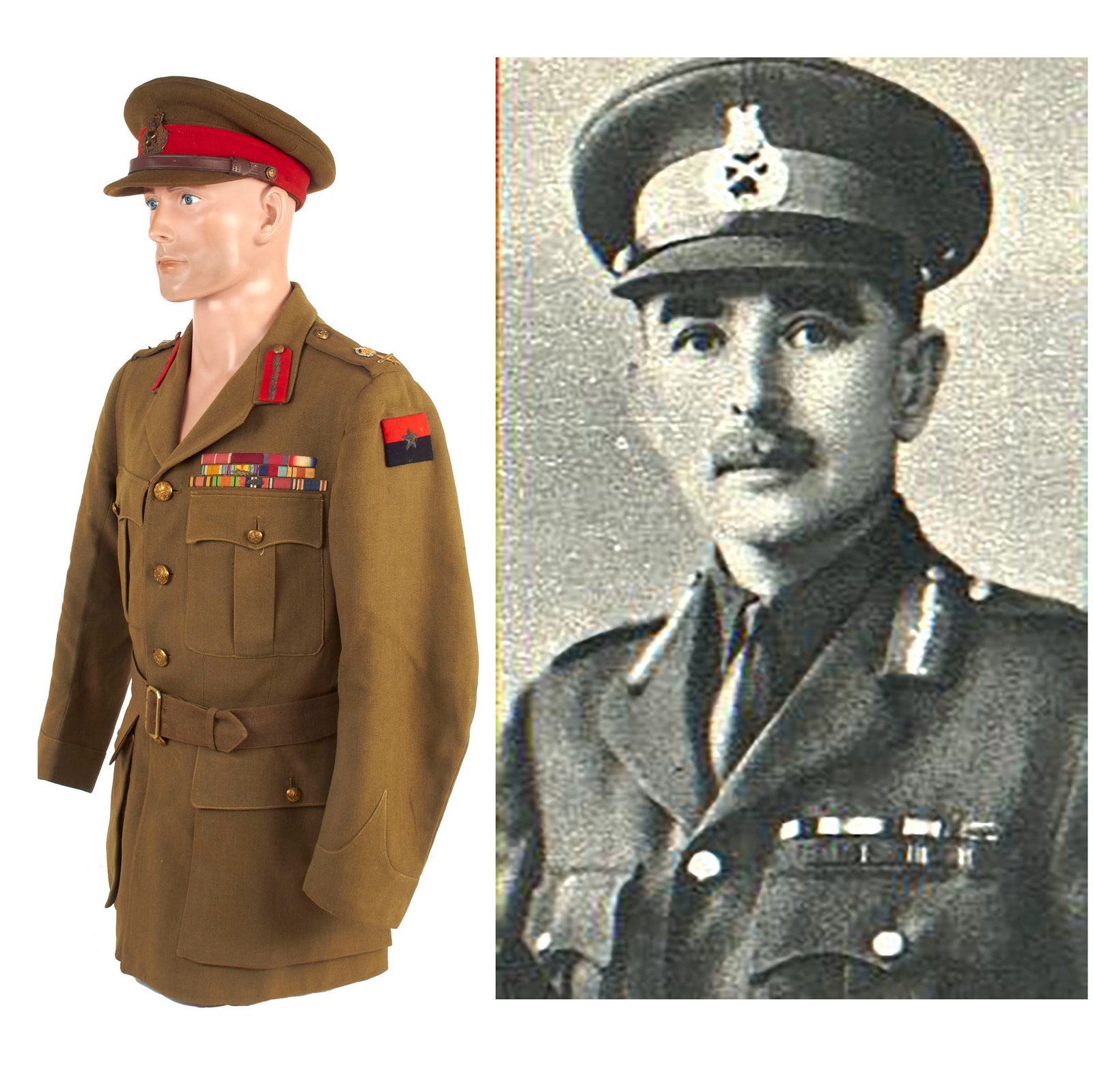 Buy Original British WWII No.2: Service Dress Uniform Jacket and Peaked Visor with Research of Lieutenant-General Sir Noel Beresford-Peirse KBE, CB, DSO | Original Firearms Antique For Sale