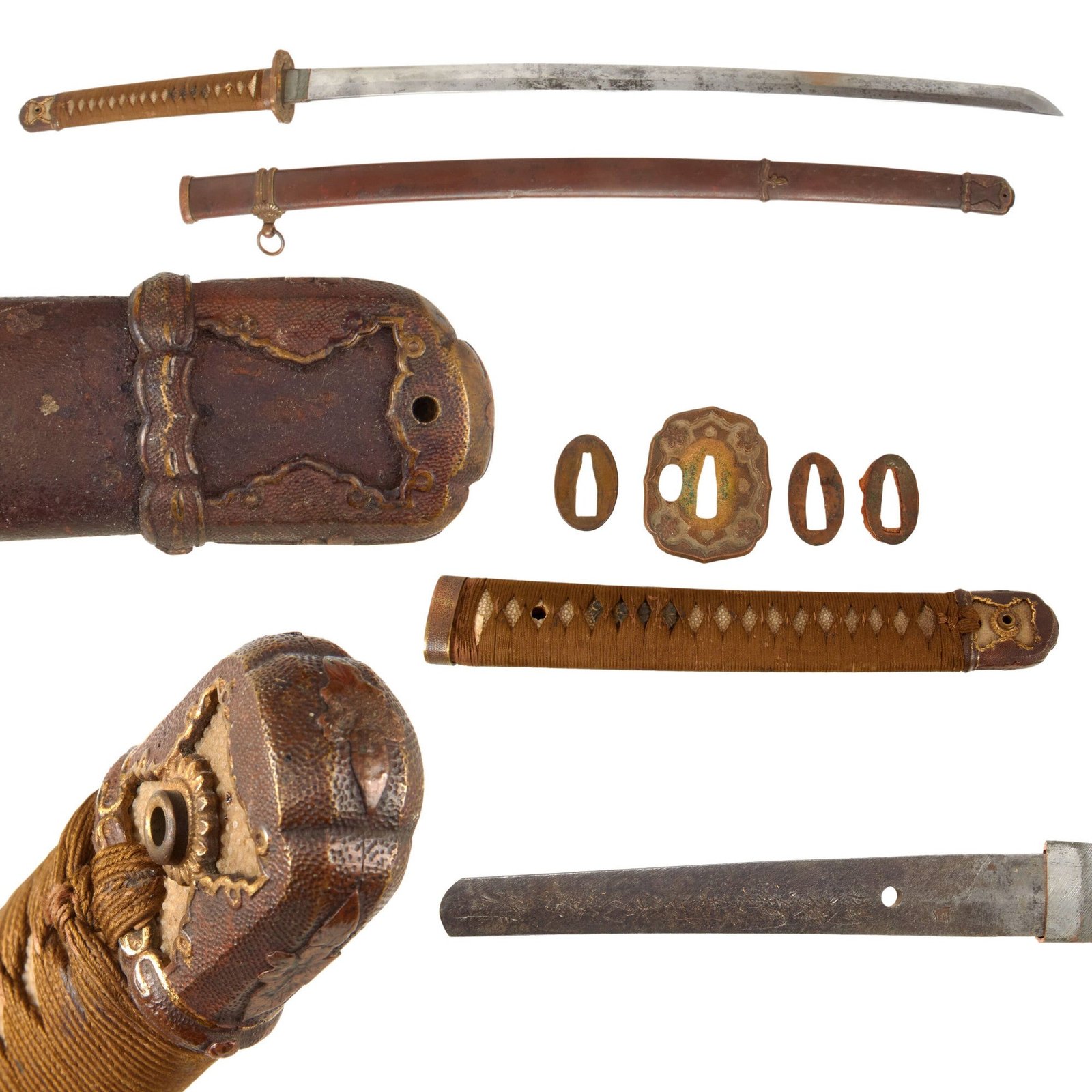 Original Japanese WWII Type 98 Shin-Gunto Katana Sword by IDO HIDETOSHI with Steel Scabbard