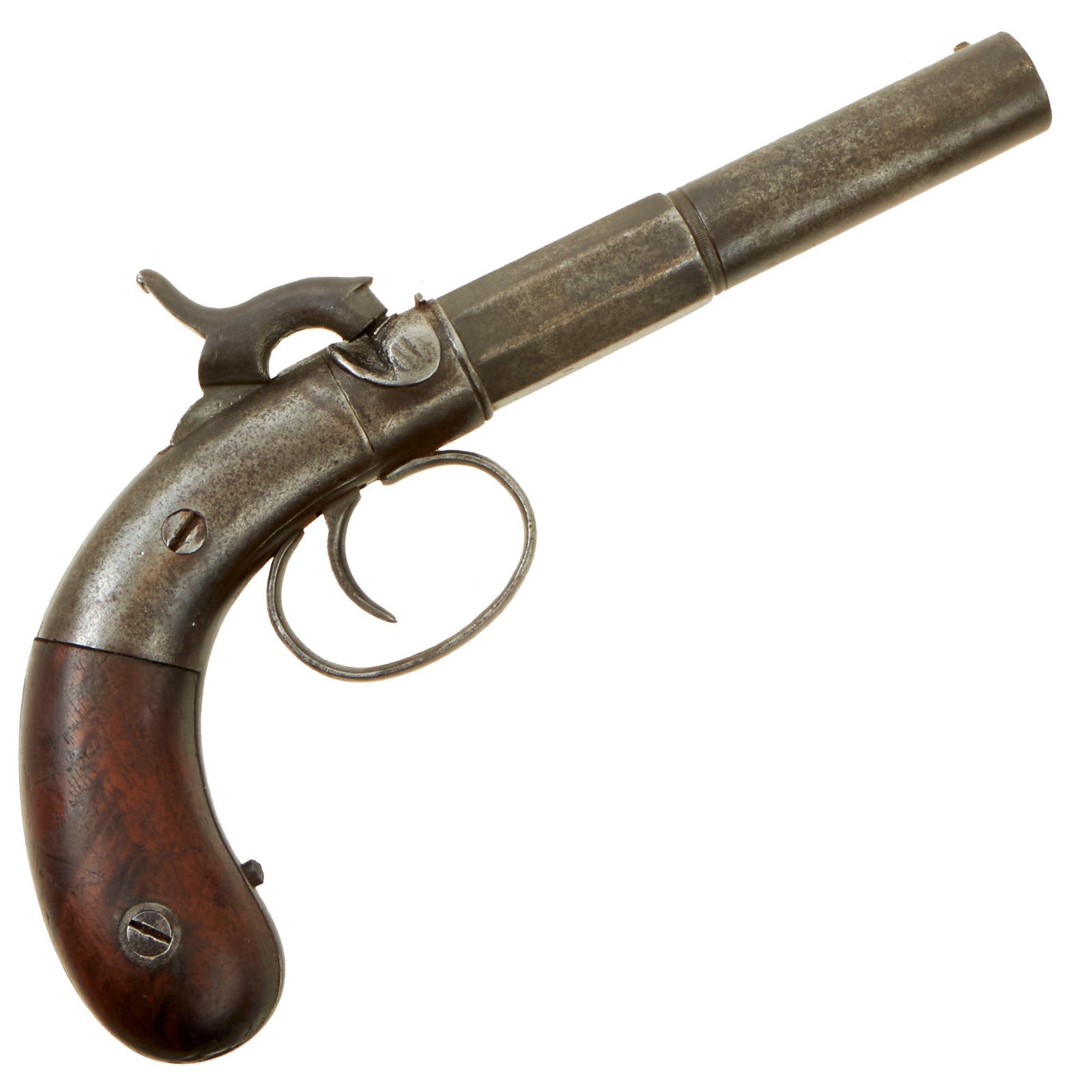 Buy Original U.S. 19th Century Allen & Thurber Single Shot Rifled Percussion Overcoat Pistol Serial 501 - circa 1850 | Original Firearms Antique For Sale
