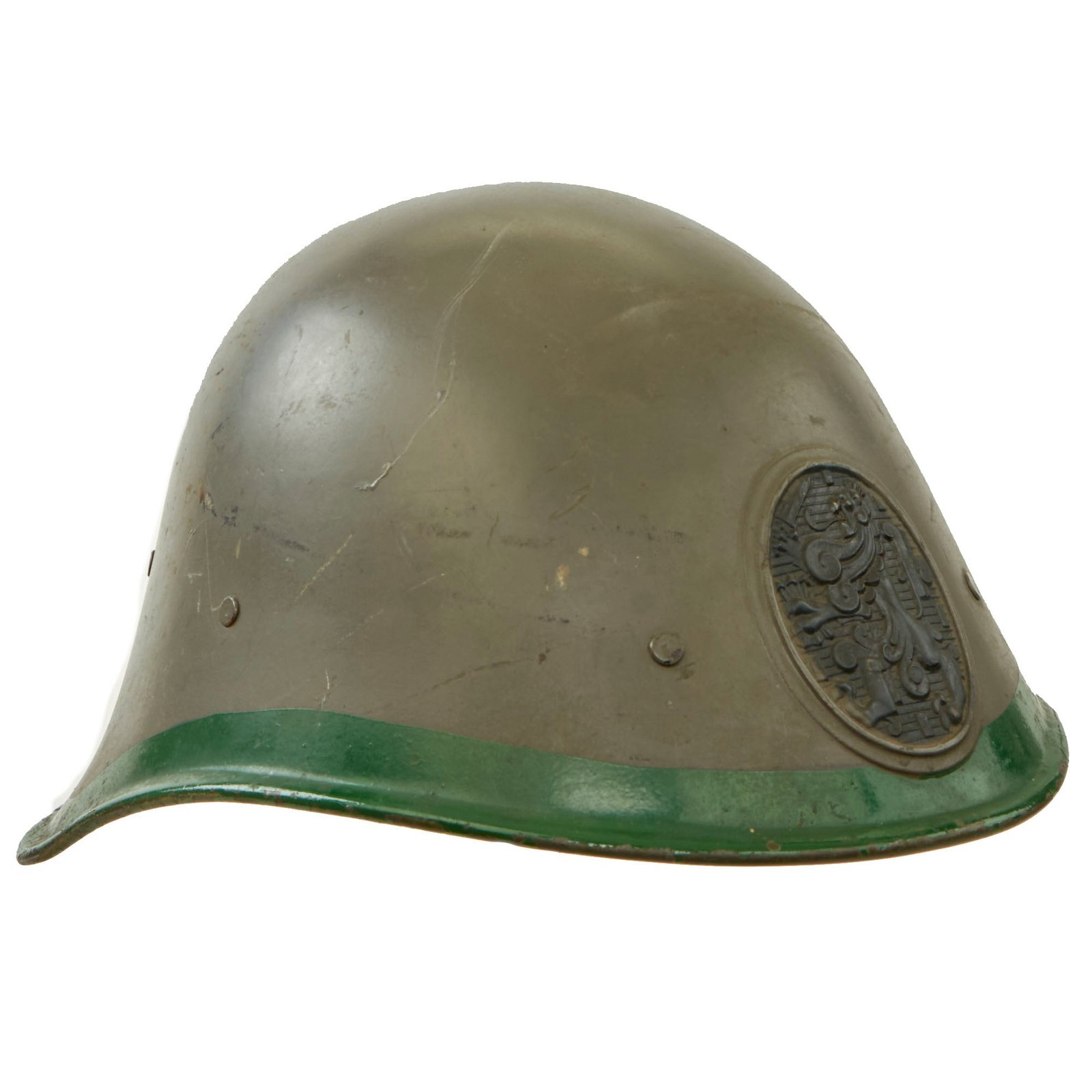 Buy Original Netherlands WWII Unissued Dutch M34 Steel Helmet With Badge and Original Paint - Complete | Original Firearms Antique For Sale
