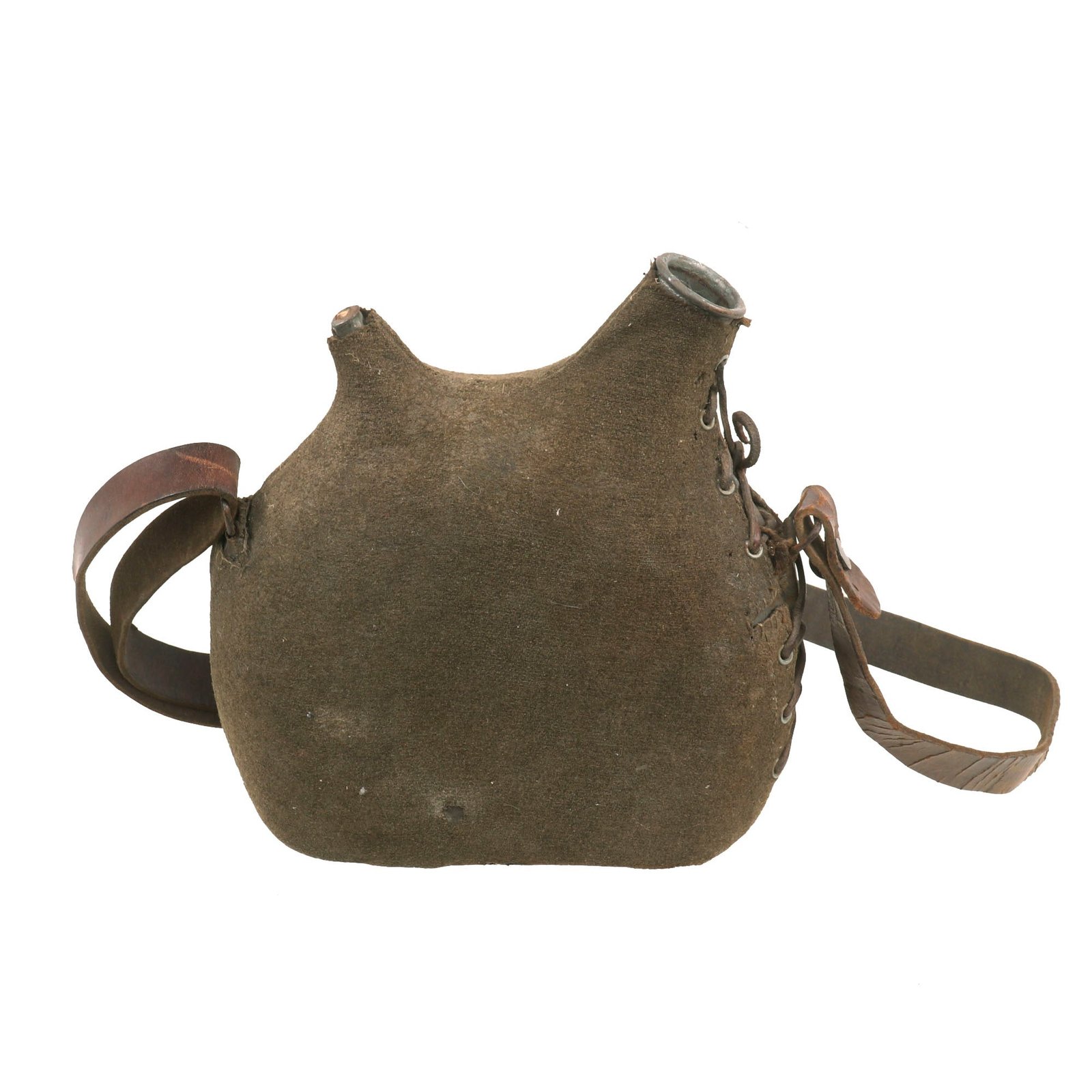 Buy Original French WWI Model 1877 Canteen with Green Cover & Shoulder Strap | Original Firearms Antique For Sale