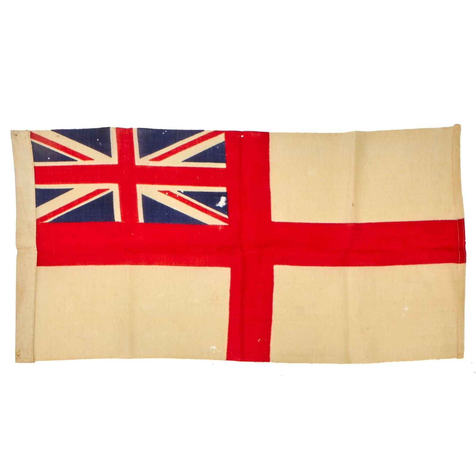 Buy Original British WWII Naval The White Ensign Flag - St George's Ensign - 18½ x 36” | Original Firearms Antique For Sale