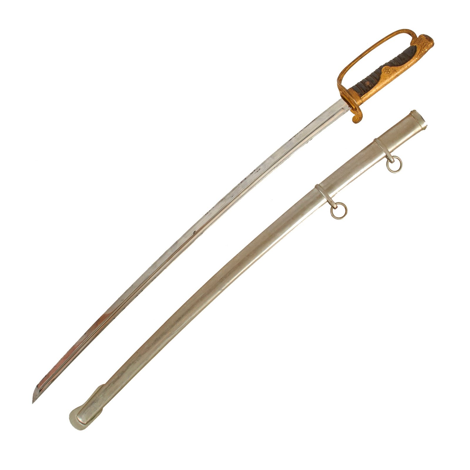 Buy Original Japanese WWII Army Company Grade Officer's 1886 Pattern Kyu-Gunto Sword with Arsenal 7 Marked Blade & Scabbard | Original Firearms Antique For Sale