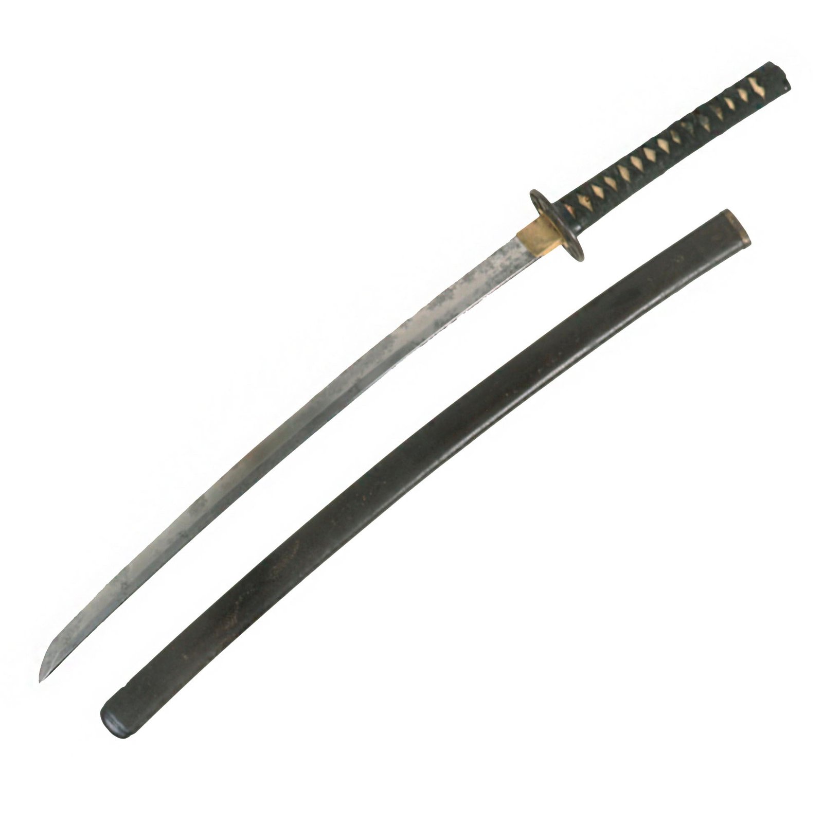 Buy Original 18th Century Edo Period Japanese Handmade Ō-Wakizashi Short Sword with Textured Lacquer Scabbard | Original Firearms Antique For Sale