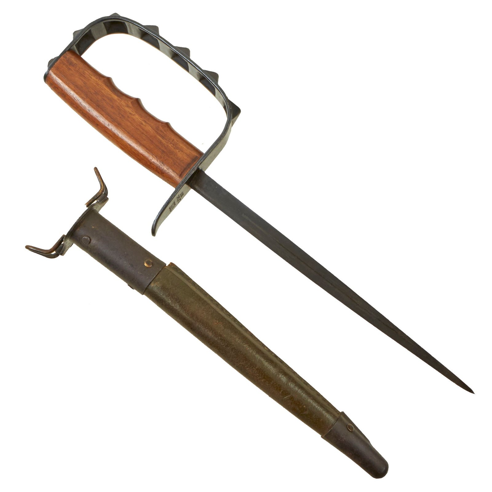 Buy Original U.S. WWI Excellent Unissued Condition M1917 Trench Knife by L.F. & C. dated 1917 with Scabbard by Jewell | Original Firearms Antique For Sale