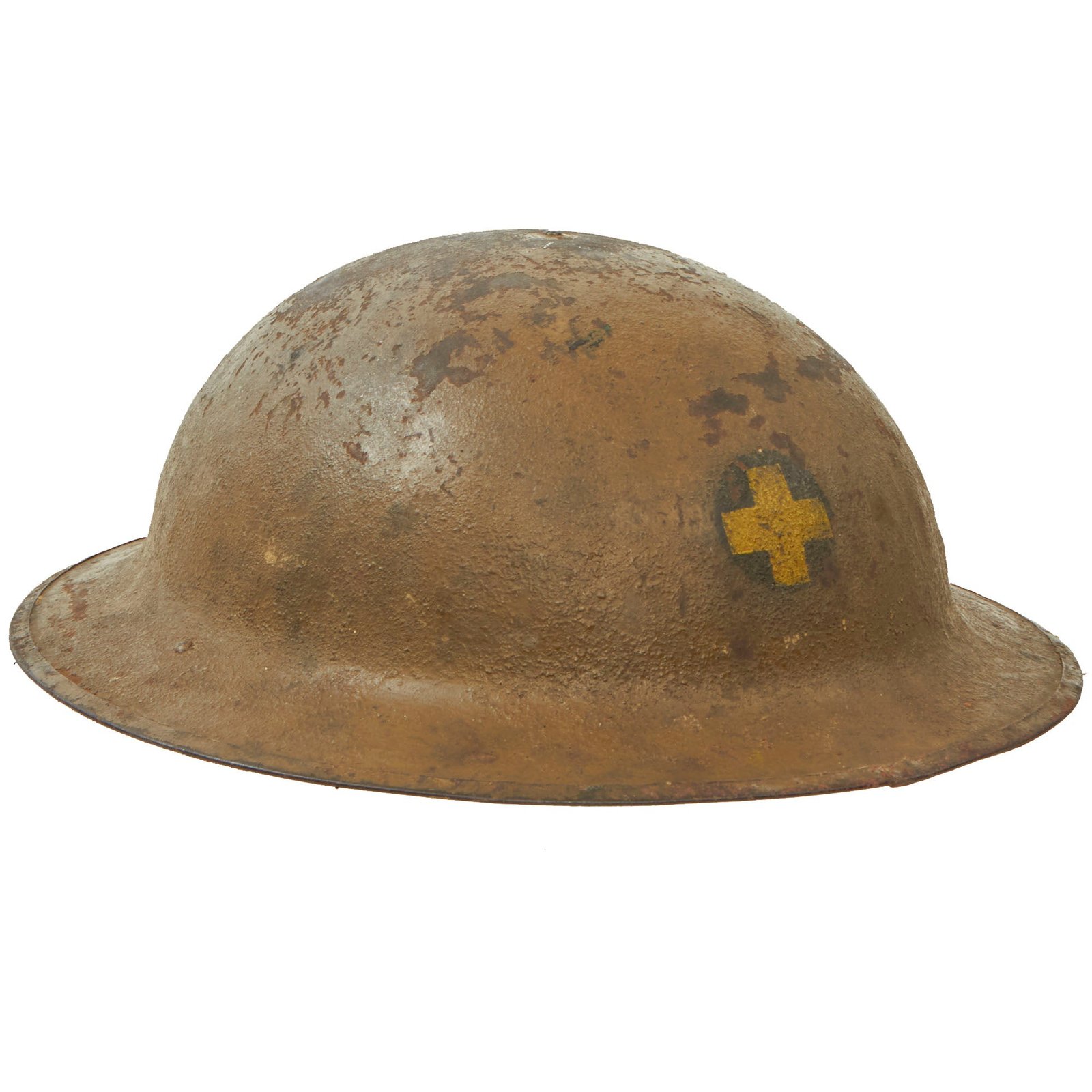 Buy Original U.S. WWI 33rd Infantry “Golden Cross” Division M1917 Doughboy Helmet | Original Firearms Antique For Sale
