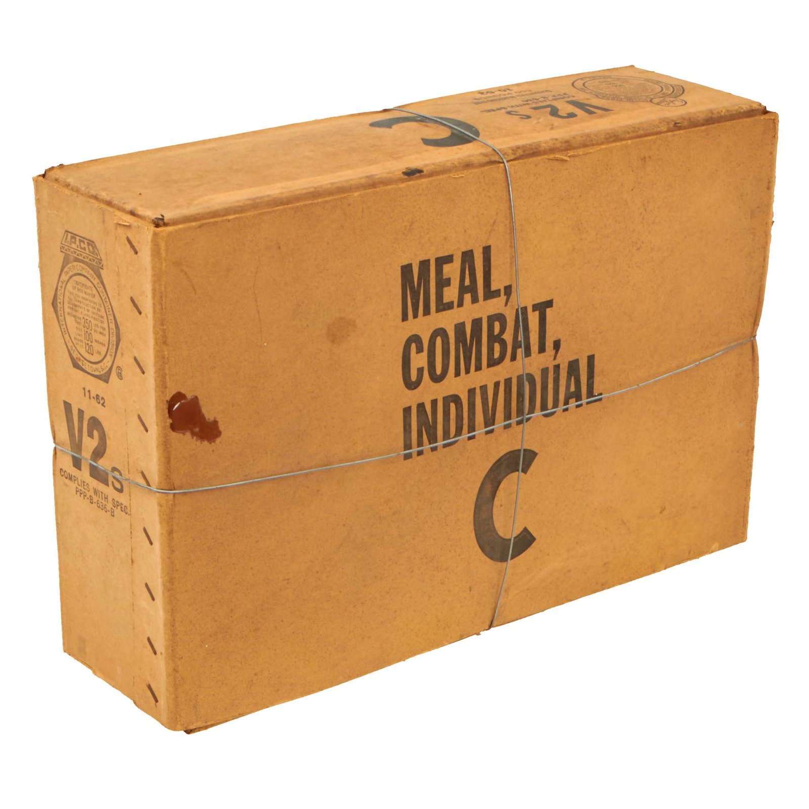 Buy Original U.S. Vietnam War Sealed and Unopened Type C Field Ration “C-Rat” by Southern Package & Storage Co. - Dated December 1962 | Original Firearms Antique For Sale