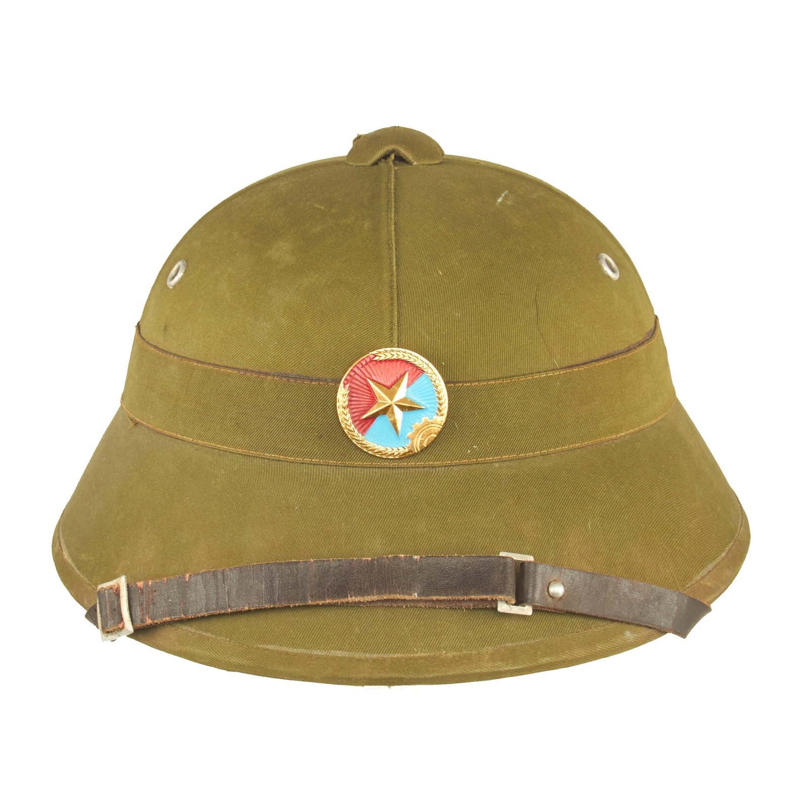 Buy Original Vietnam War North Vietnamese Army (NVA) High-Dome Pith Helmet with Viet Cong Badge | Original Firearms Antique For Sale