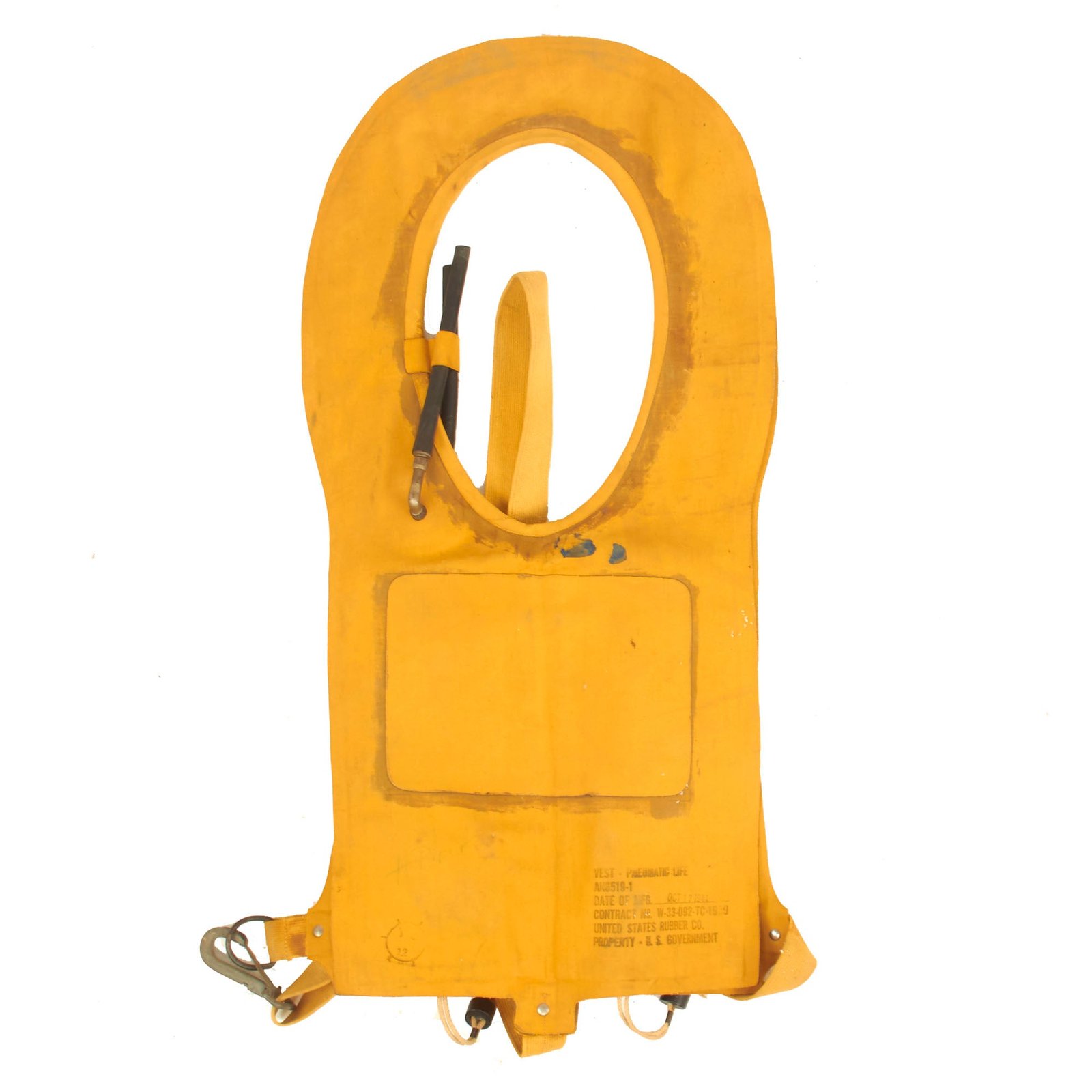 Buy Original U.S. WWII USAAF Mae West Pneumatic Life Vest by United States Rubber Company - Dated October 1944 | Original Firearms Antique For Sale