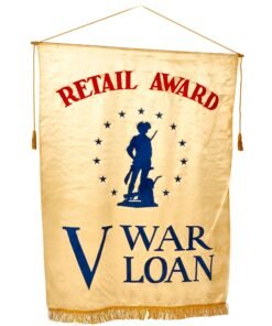 Buy Original U.S. WWII 5th War Loan Retail Award Banner - 42” x 53” | Original Firearms Antique For Sale