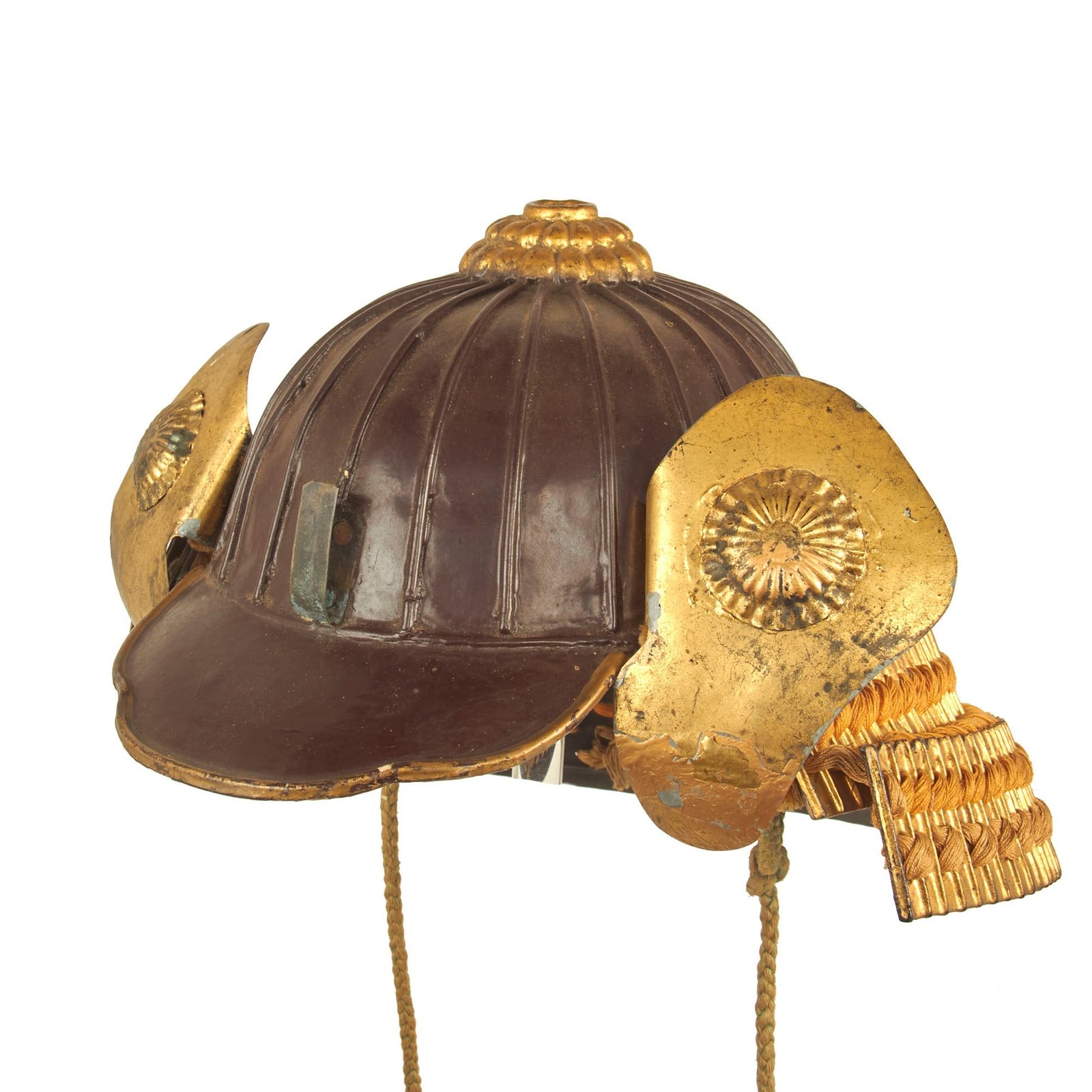 Buy Original 19th Century Japanese Samurai Edo Period Child Sized Ornate Enameled Kabuto Helmet | Original Firearms Antique For Sale