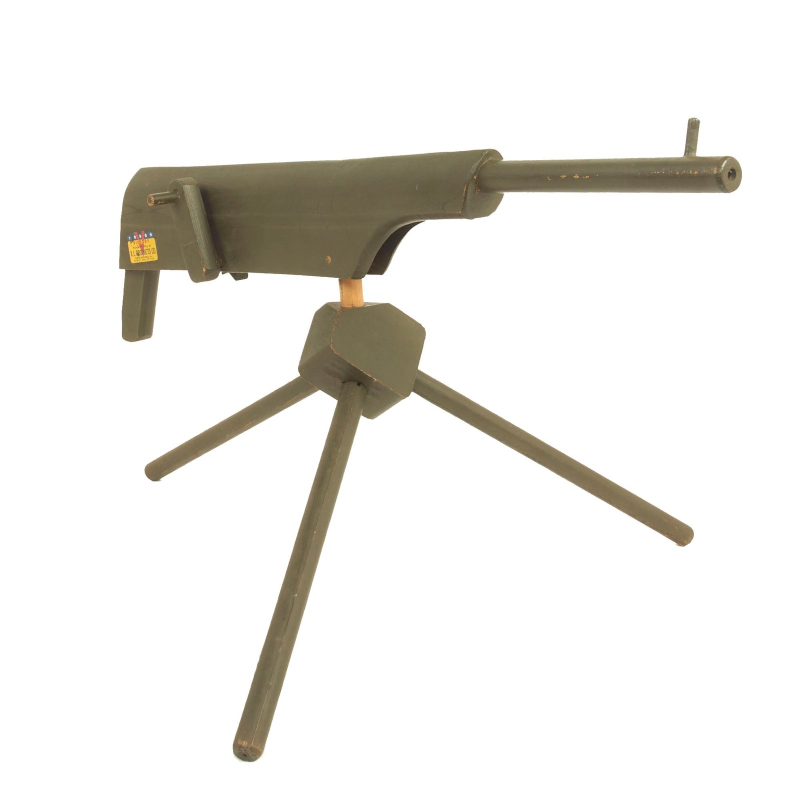 Buy Original U.S. WWII Homefront "Victory" Wooden Toy Machine Gun by X.L. Products Co. with Mount | Original Firearms Antique For Sale