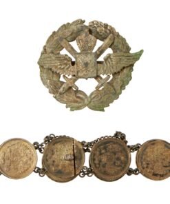 Buy Original Imperial Russian WWI Ground Dug Pilot’s Badge & Sweetheart Bracelet Made from Russian Coins | Original Firearms Antique For Sale