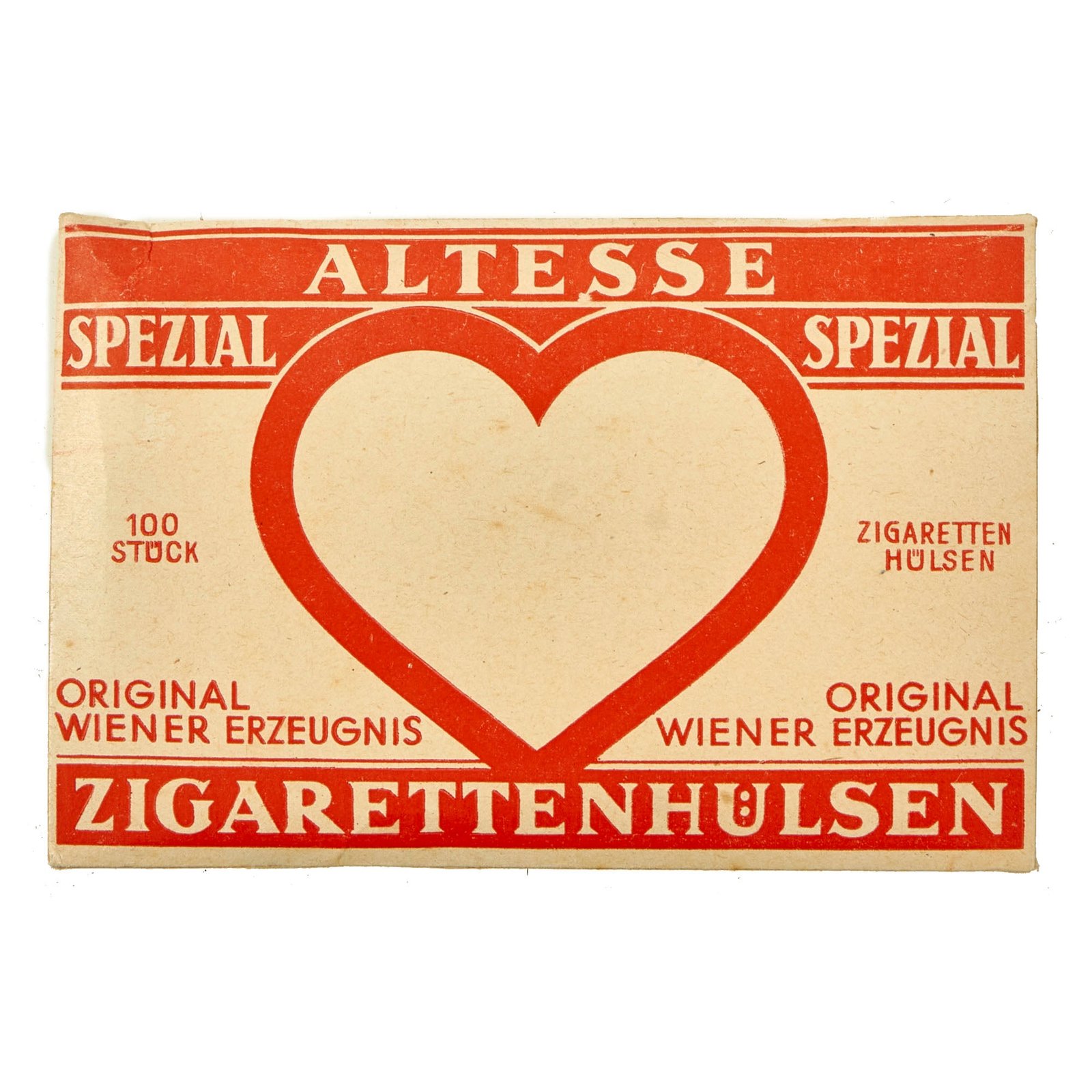 Buy Original German WWII Pre-Rolled Altesse "Spezial" Cigarette Tubes with Filters - ONE Box of 100 - Unissued | Original Firearms Antique For Sale
