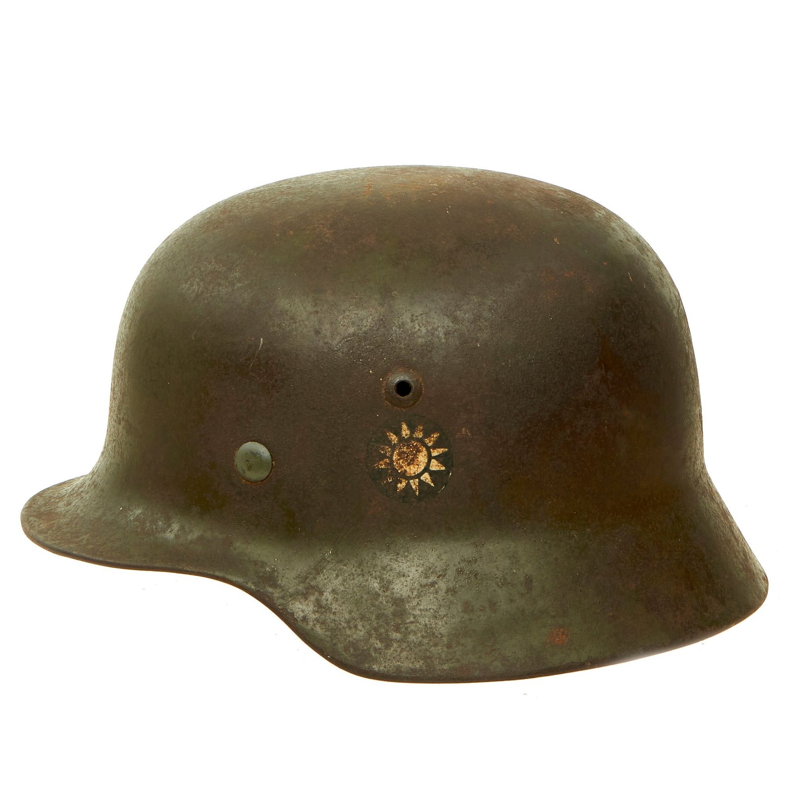 Buy Original Pre-WWII Chinese National Revolutionary Army German M35 Steel Helmet with Liner - Size 64 Shell | Original Firearms Antique For Sale