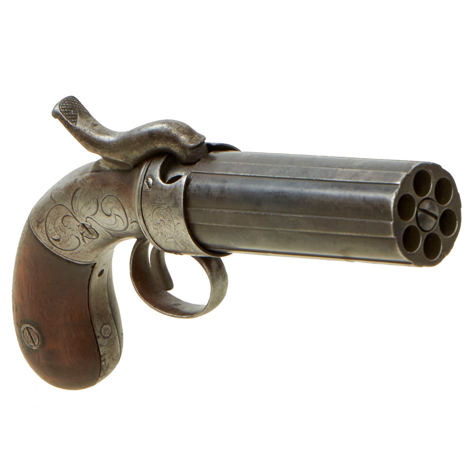 Buy Original Scarce U.S. Allen & Thurber of Worcester .31cal "Shotgun Hammer" Percussion Pepperbox Revolver - Matching Serial 2 | Original Firearms Antique For Sale
