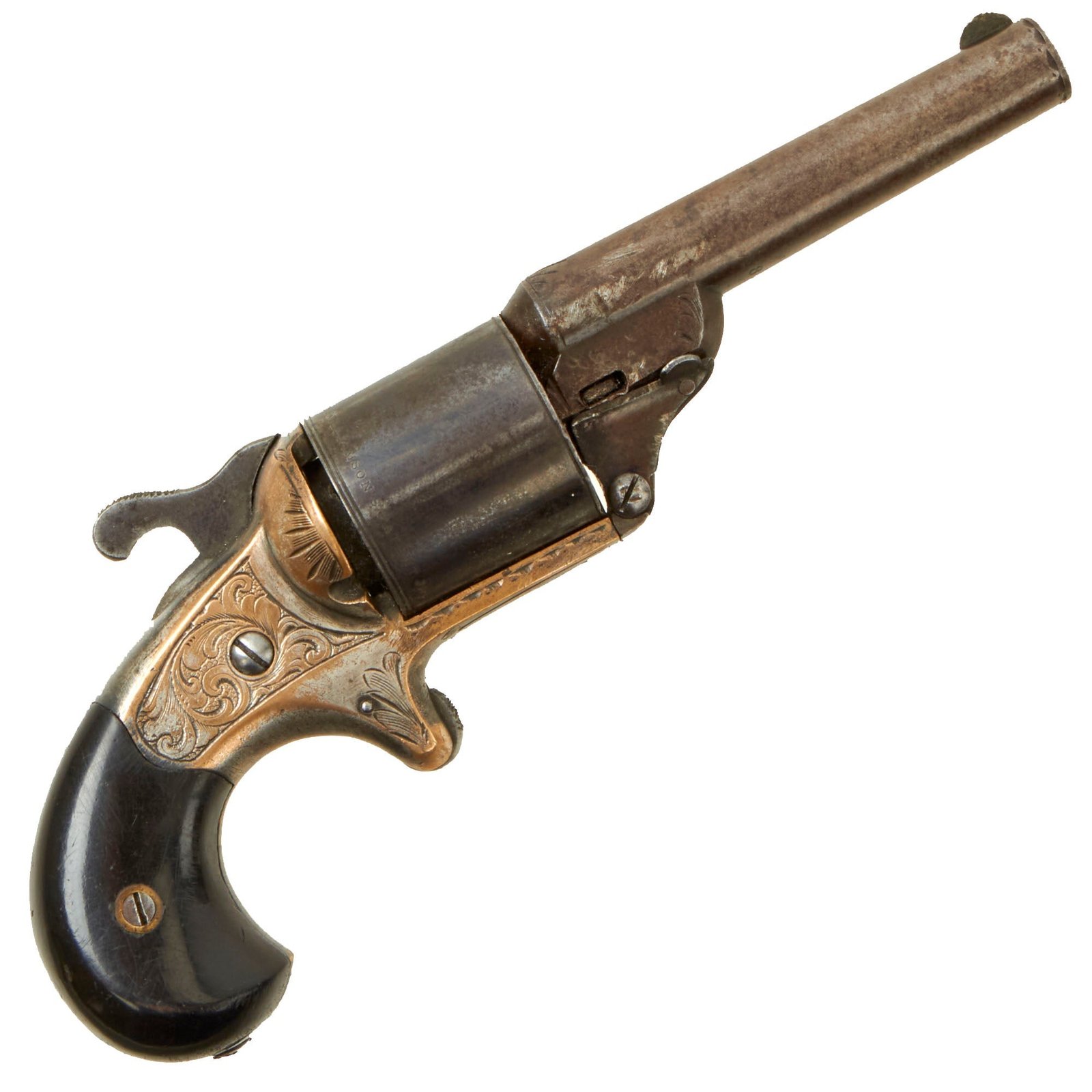 Buy Original U.S. Civil War Era Moore's Patent Firearms Teat Fire .32 Cal Brass Frame Engraved Revolver - Serial 18305 | Original Firearms Antique For Sale