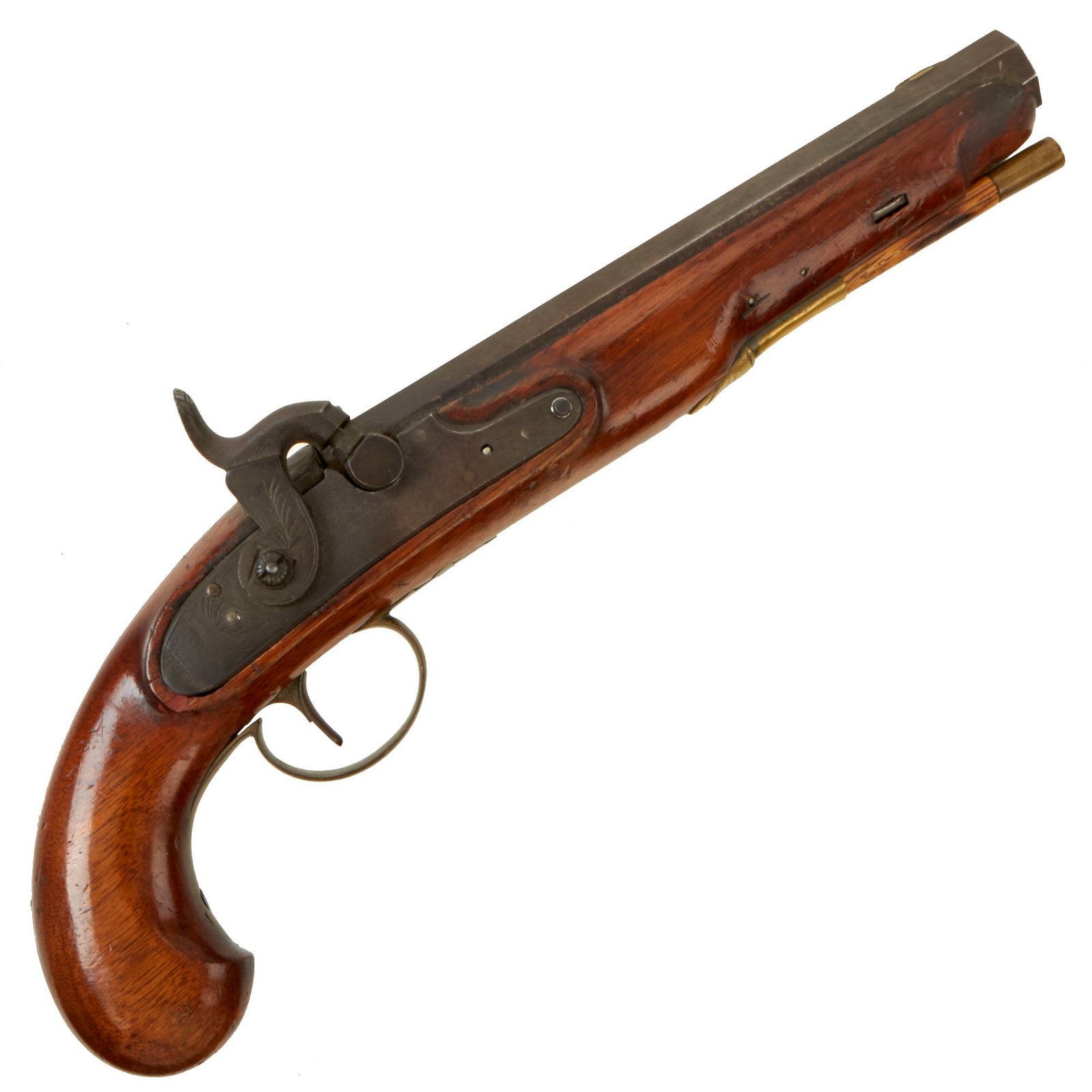Buy Original U.S. Single Shot Rifled Percussion Pistol Converted From Flintlock with Trade Lock - circa 1810 - 1820 | Original Firearms Antique For Sale