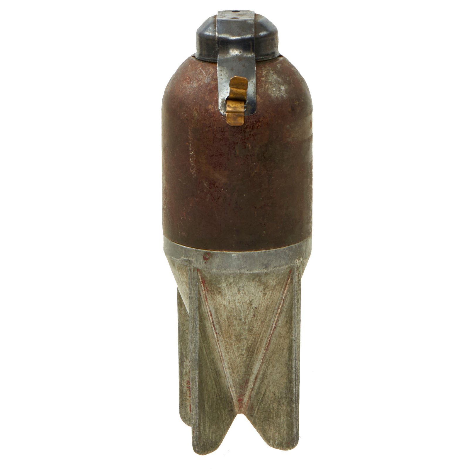 Buy Original Italian WWII "Red Devil" 45mm Brixia Model 35 Mortar Bomb dated 1941 - Inert | Original Firearms Antique For Sale