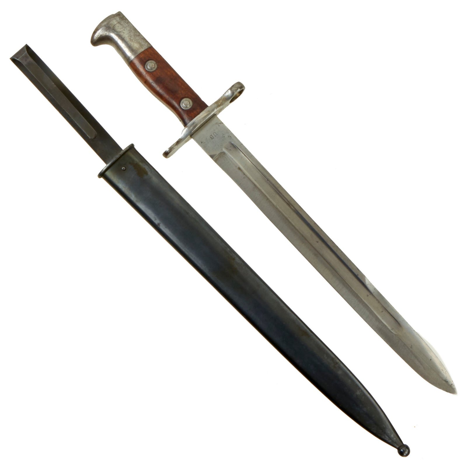 Buy Original U.S. Philippine - American War Model 1892 Krag Rifle Bayonet and First Pattern Scabbard - Dated 1900 | Original Firearms Antique For Sale