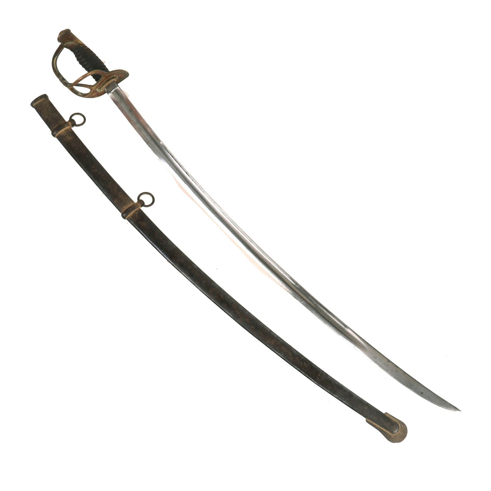 Buy Original U.S. Civil War Model 1860 Light Cavalry Saber with Scabbard by Emerson & Silver - Dated 1864 | Original Firearms Antique For Sale