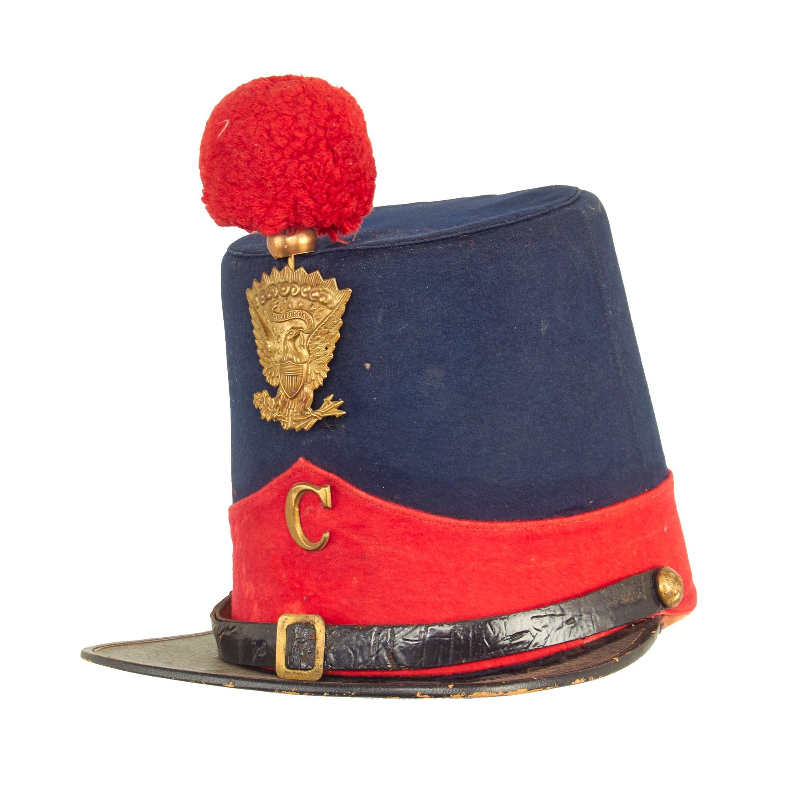Buy Original Rare U.S. Pre-Civil War Era Regulation Model 1851 “Albert Cap” Artillery Shako - Marked "C" | Original Firearms Antique For Sale