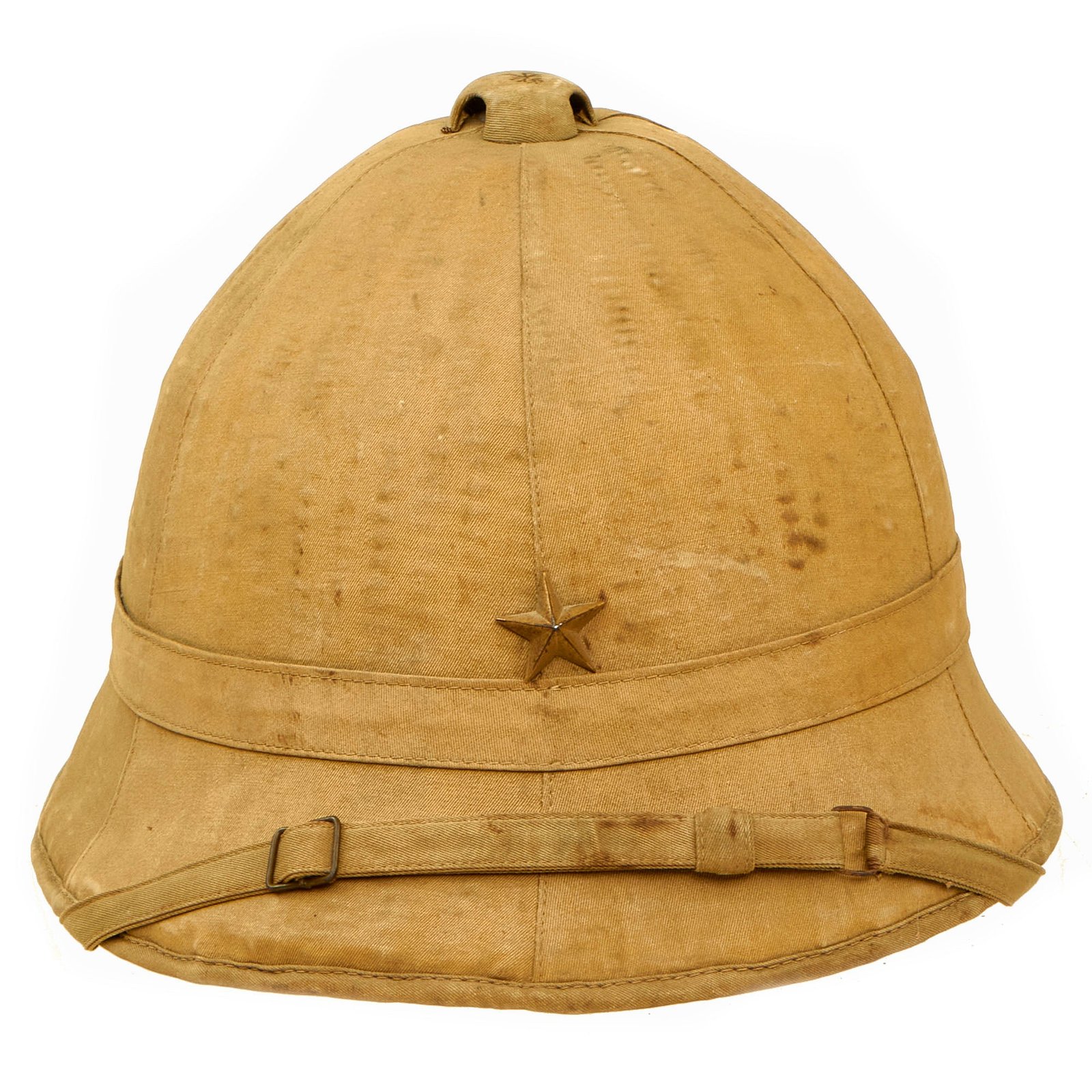 Buy Original Imperial Japanese WWII Army Officer Service Worn Type 98 Sun Pith Helmet With Chinstrap  - Kanji Marked | Original Firearms Antique For Sale