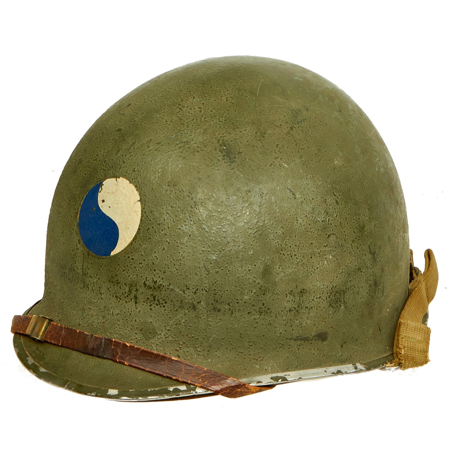 Buy Original U.S. WWII 29th Infantry Division 1944 McCord Front Seam Swivel Bale M1 Helmet with Westinghouse Liner - Complete | Original Firearms Antique For Sale