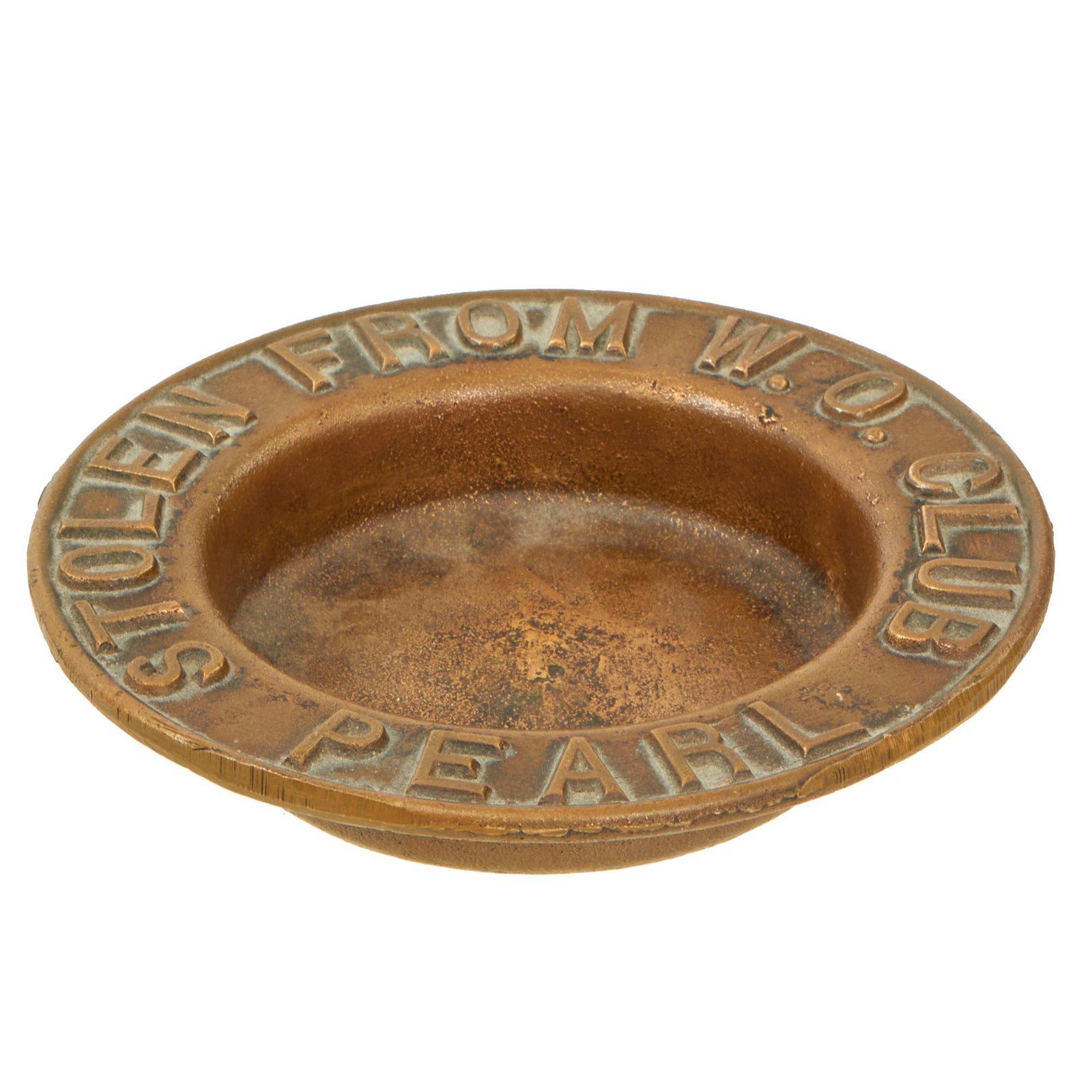 Buy Original U.S. WWII Era Pearl Harbor Warrant Officer’s Club “Stolen” Brass Ashtray | Original Firearms Antique For Sale