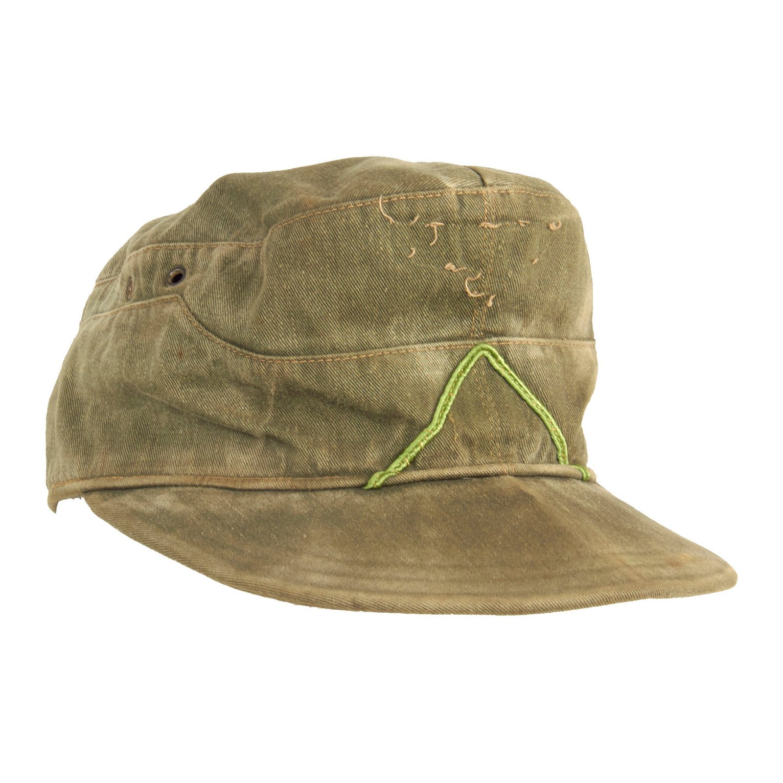 Buy Original German WWII "P.O.W. Worn" Afrika Korps Panzergrenadier M43 Tropical Field Cap - Removed Insignia | Original Firearms Antique For Sale