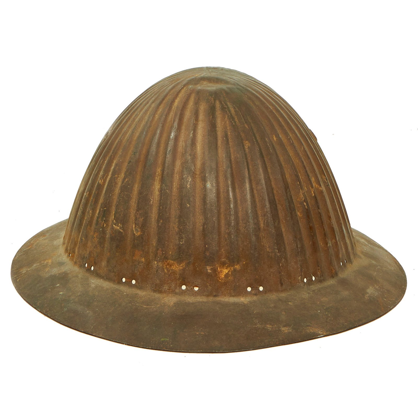 Buy Original Rare Portuguese WWI M1915 Corrugated Steel Helmet | Original Firearms Antique For Sale