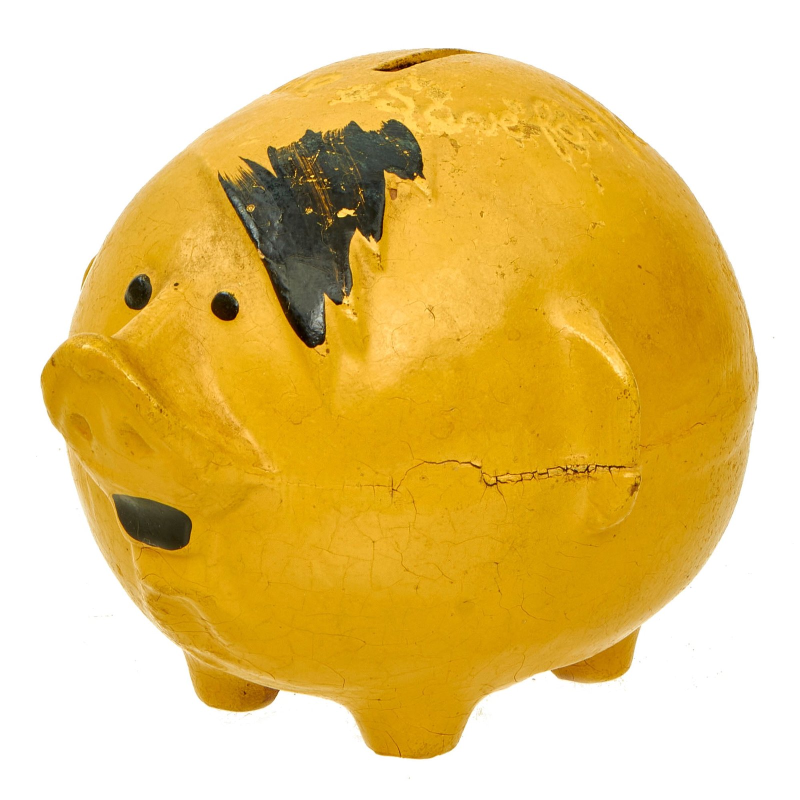Buy Original U.S. WWII American Home Front Propaganda "Adolf the Pig" Piggy Bank with Original Stopper | Original Firearms Antique For Sale