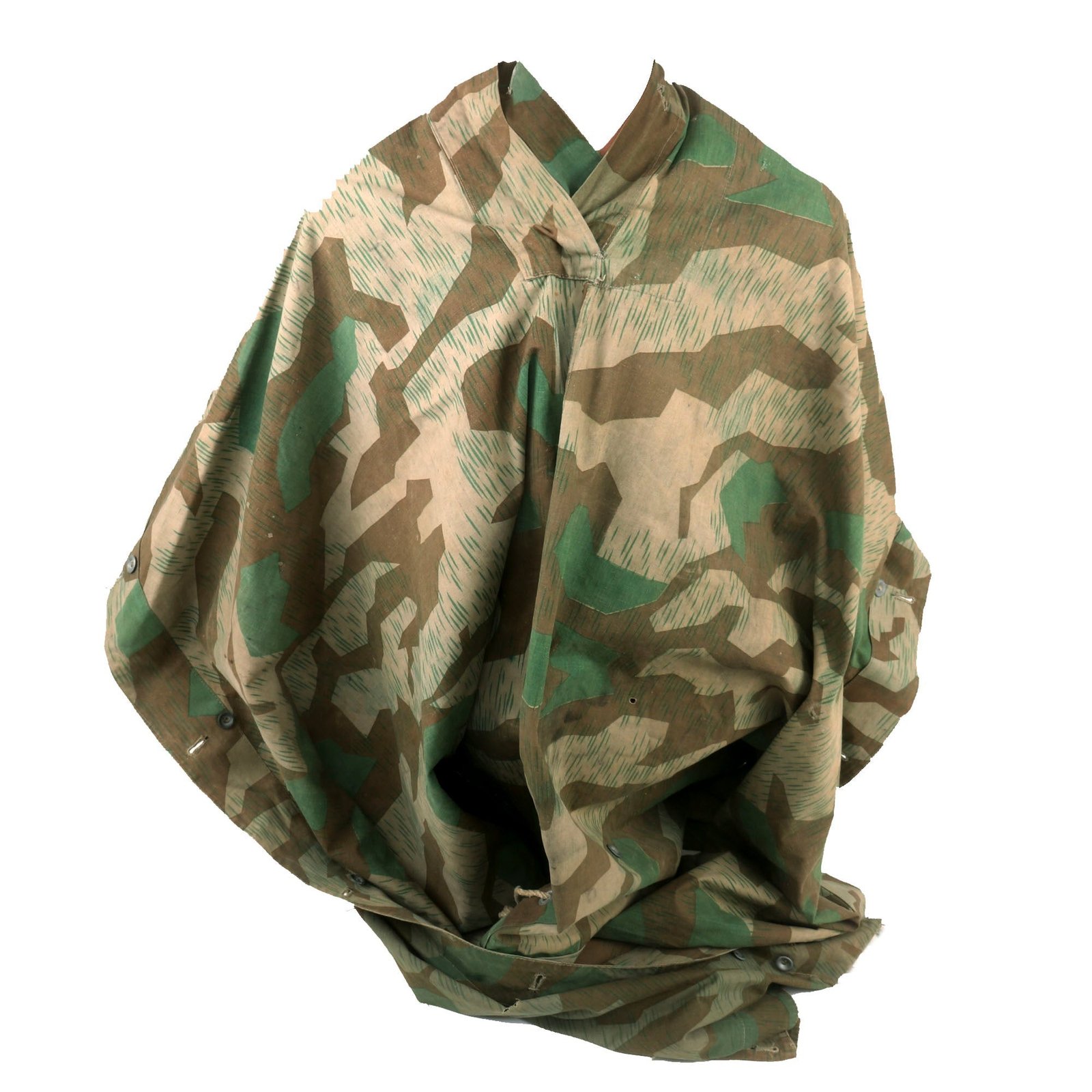 Buy Original German WWII Zeltbahn Tent Quarter & Poncho in Splinter Pattern Reversible Camouflage by Heinrich Hofmann - dated 1942 | Original Firearms Antique For Sale