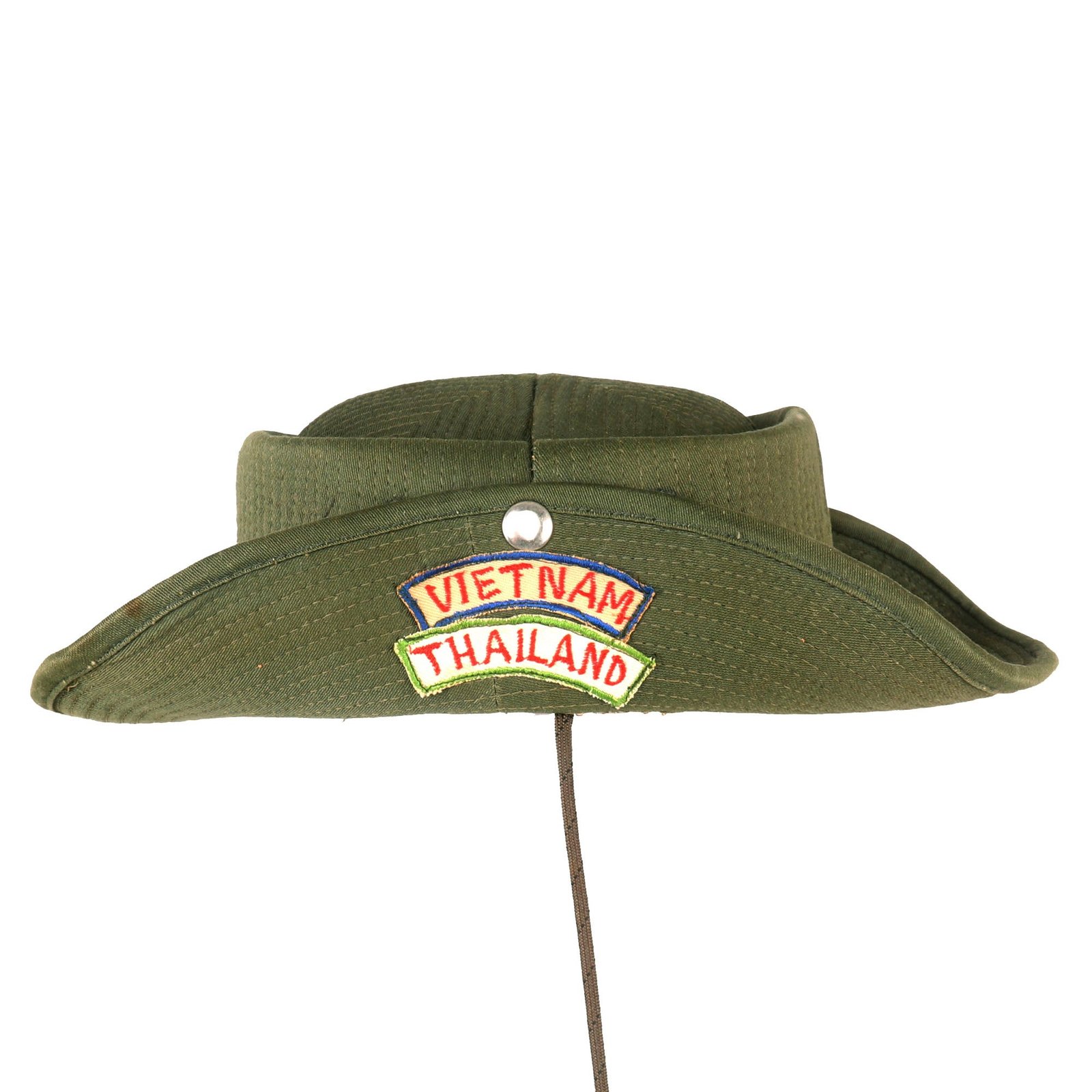 Buy Original U.S. Vietnam War US Army Incountry-Made “Cowboy” Bush Hat with Vietnam & Thailand Patches - Size 6 | Original Firearms Antique For Sale